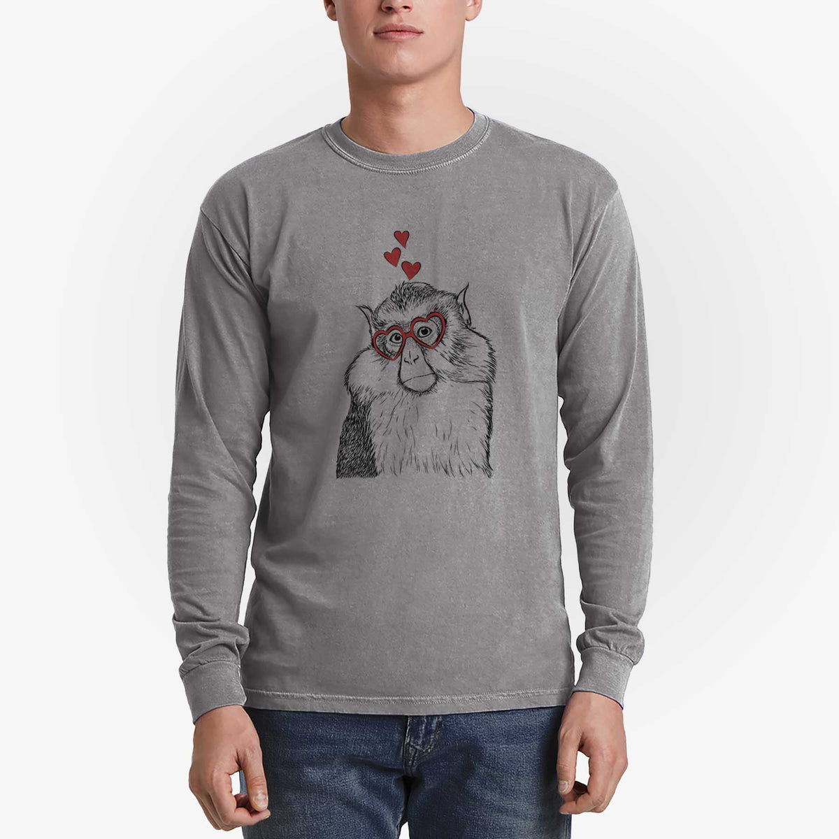 Valentine Matata the Mona Monkey - Heavyweight 100% Cotton Long Sleeve