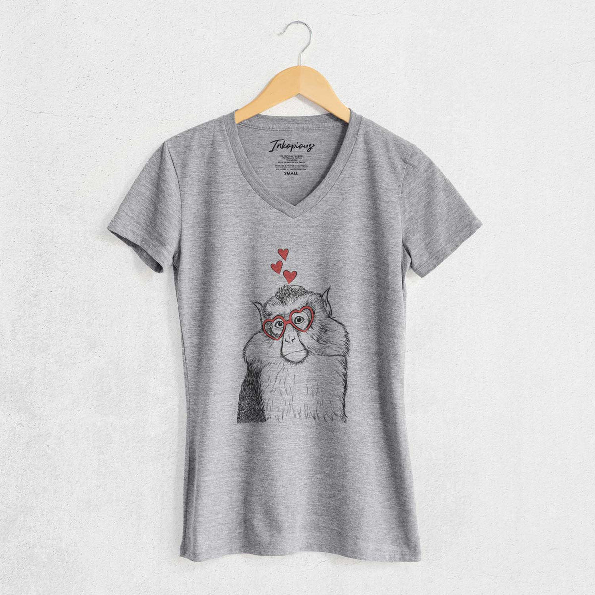 Valentine Matata the Mona Monkey - Women's V-neck Shirt