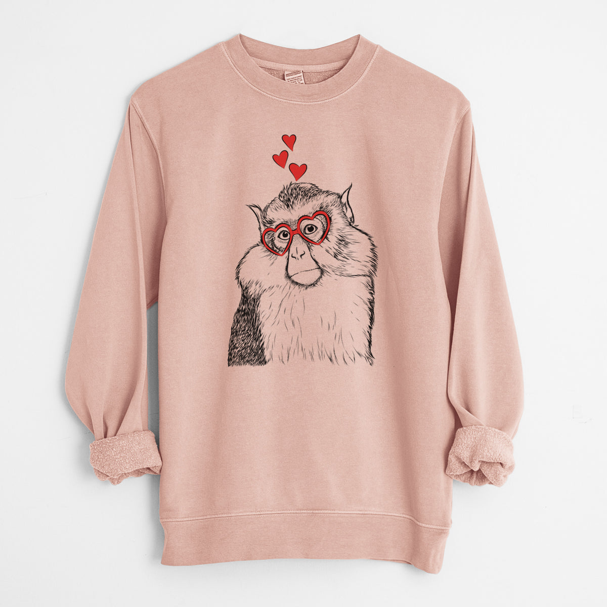 Valentine Matata the Mona Monkey - Unisex Pigment Dyed Crew Sweatshirt