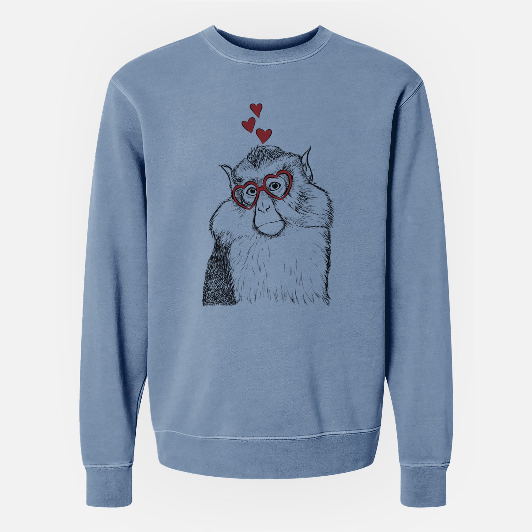 Valentine Matata the Mona Monkey - Unisex Pigment Dyed Crew Sweatshirt