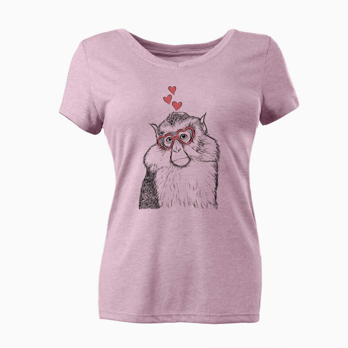 Valentine Matata the Mona Monkey - Women's V-neck Shirt