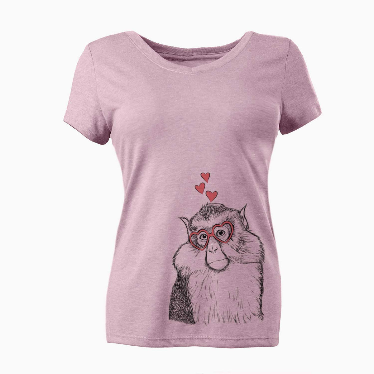 Valentine Matata the Mona Monkey - Women's V-neck Shirt