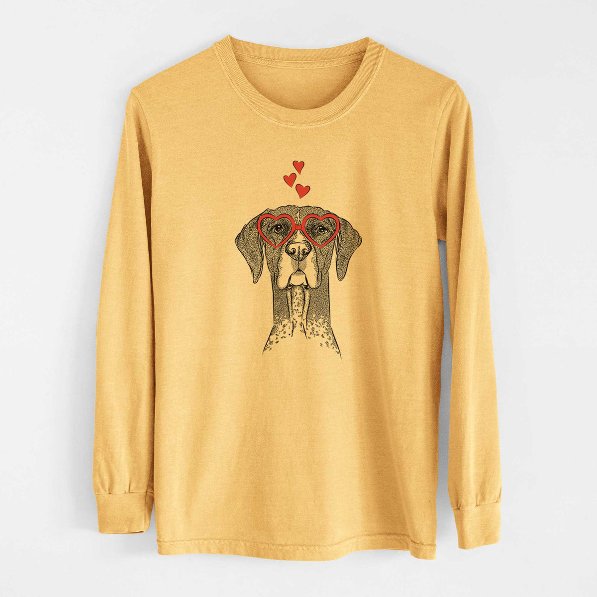 Valentine Mattis the German Shorthaired Pointer - Heavyweight 100% Cotton Long Sleeve