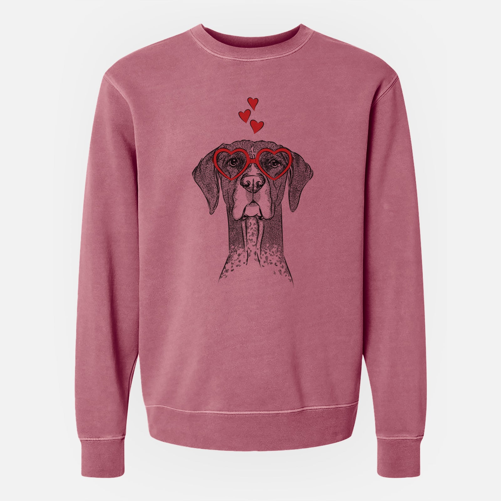 Valentine Mattis the German Shorthaired Pointer - Unisex Pigment Dyed Crew Sweatshirt
