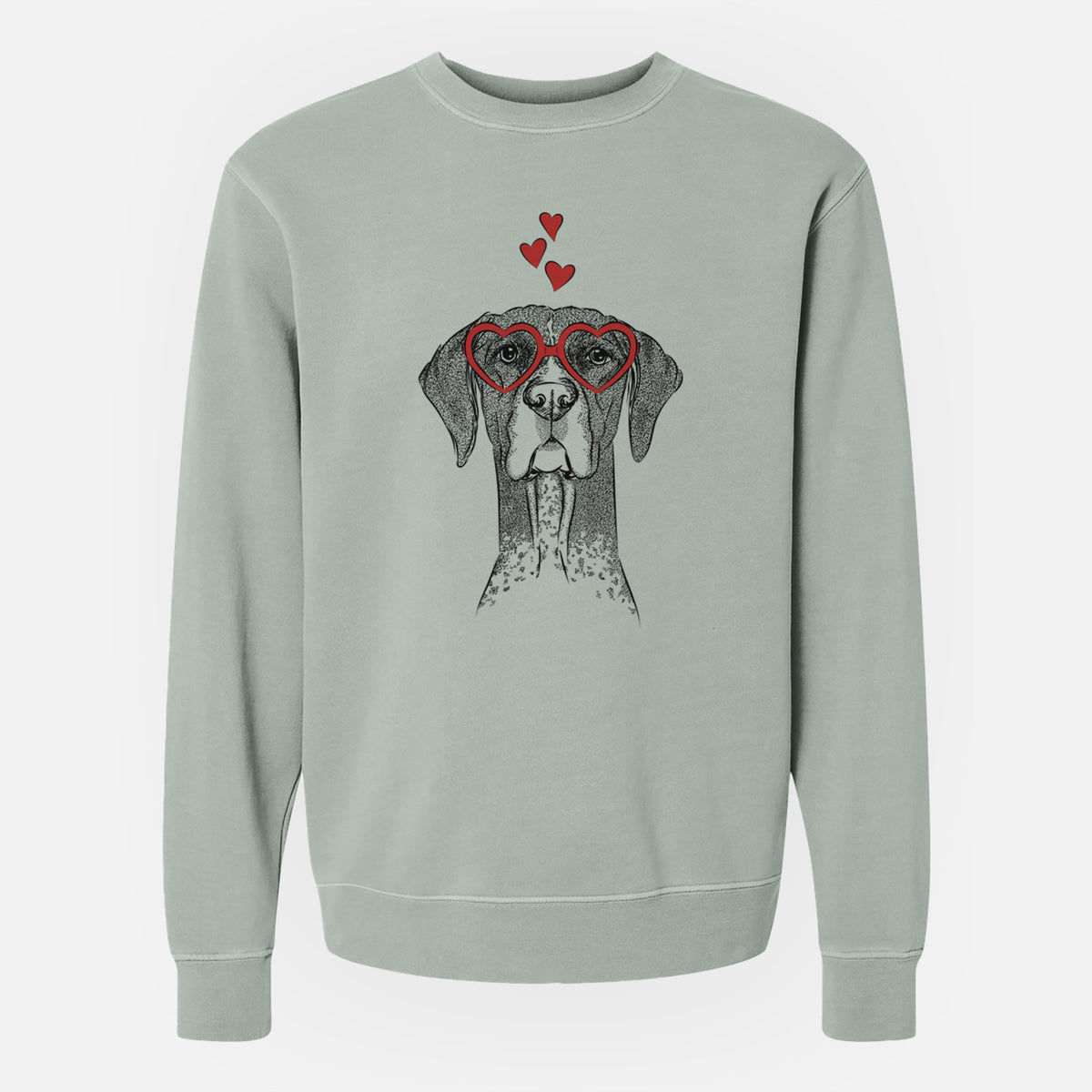 Valentine Mattis the German Shorthaired Pointer - Unisex Pigment Dyed Crew Sweatshirt