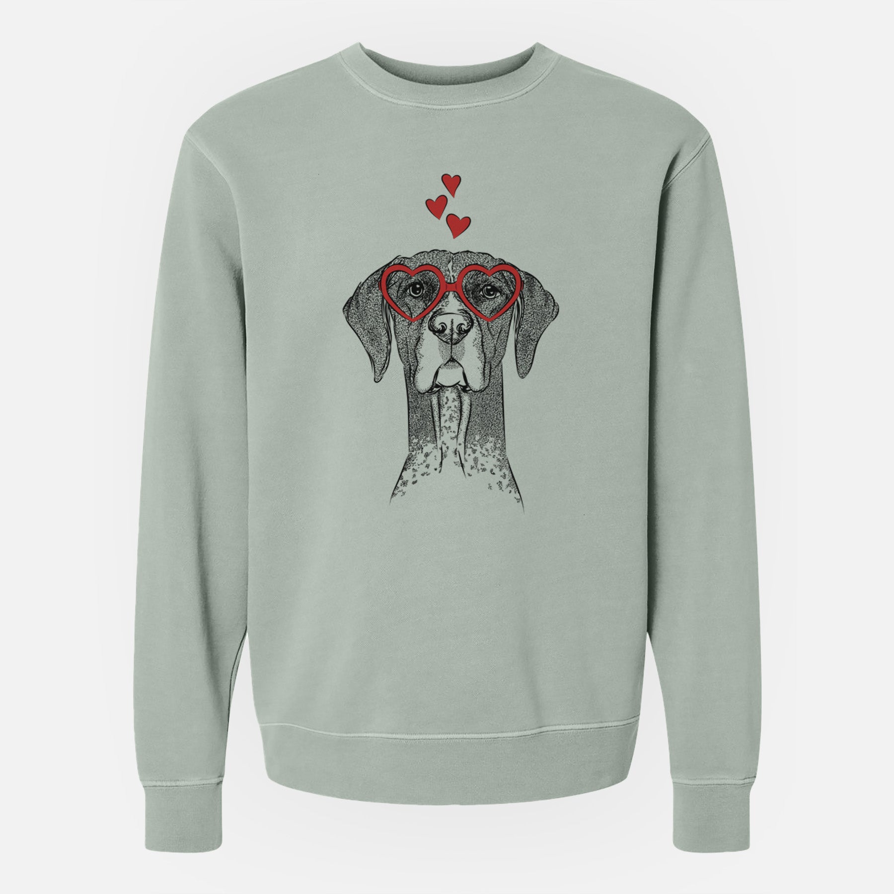 Valentine Mattis the German Shorthaired Pointer - Unisex Pigment Dyed Crew Sweatshirt