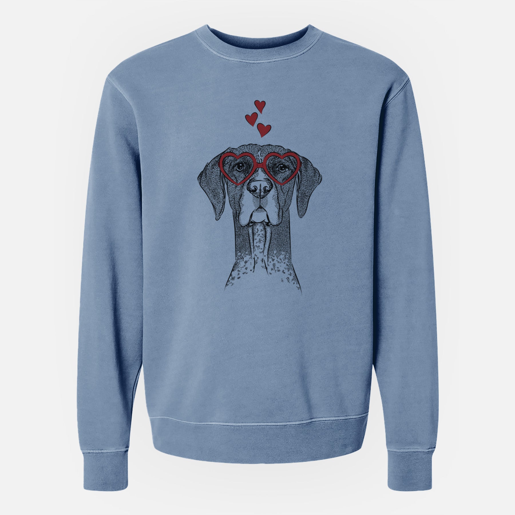 Valentine Mattis the German Shorthaired Pointer - Unisex Pigment Dyed Crew Sweatshirt