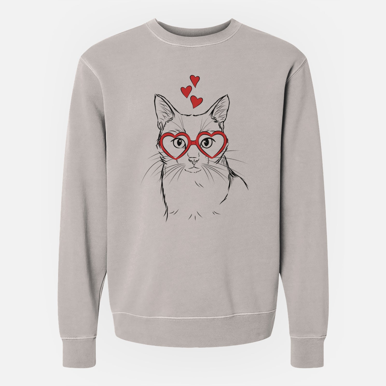 Valentine Maverick the Cat - Unisex Pigment Dyed Crew Sweatshirt