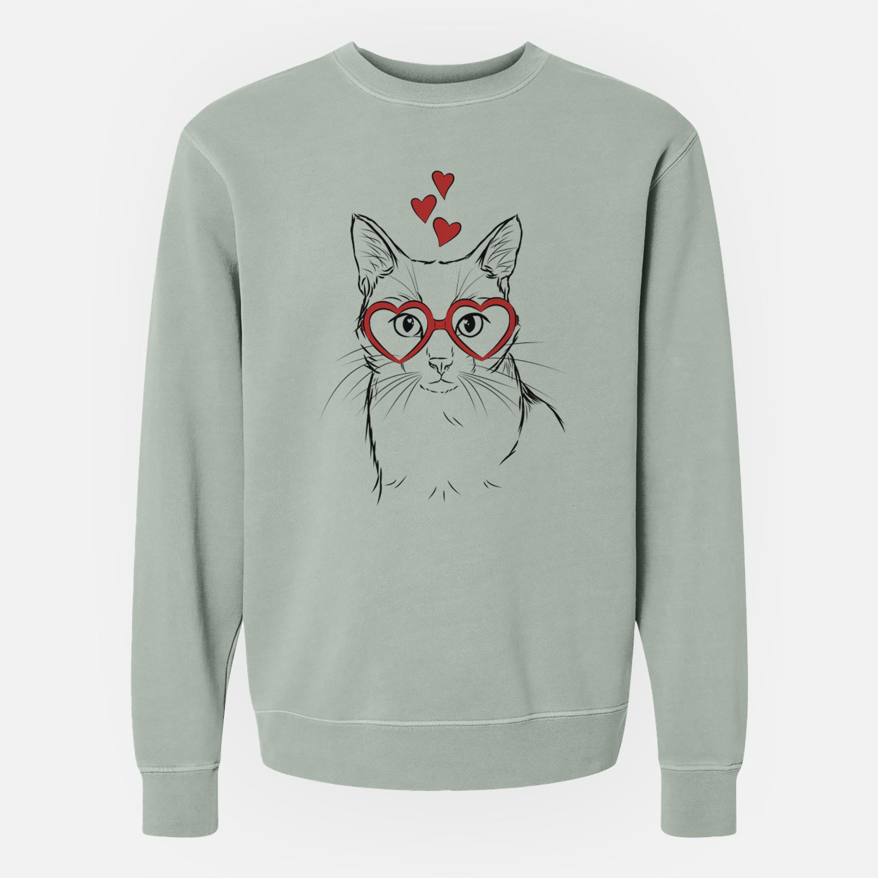 Valentine Maverick the Cat - Unisex Pigment Dyed Crew Sweatshirt