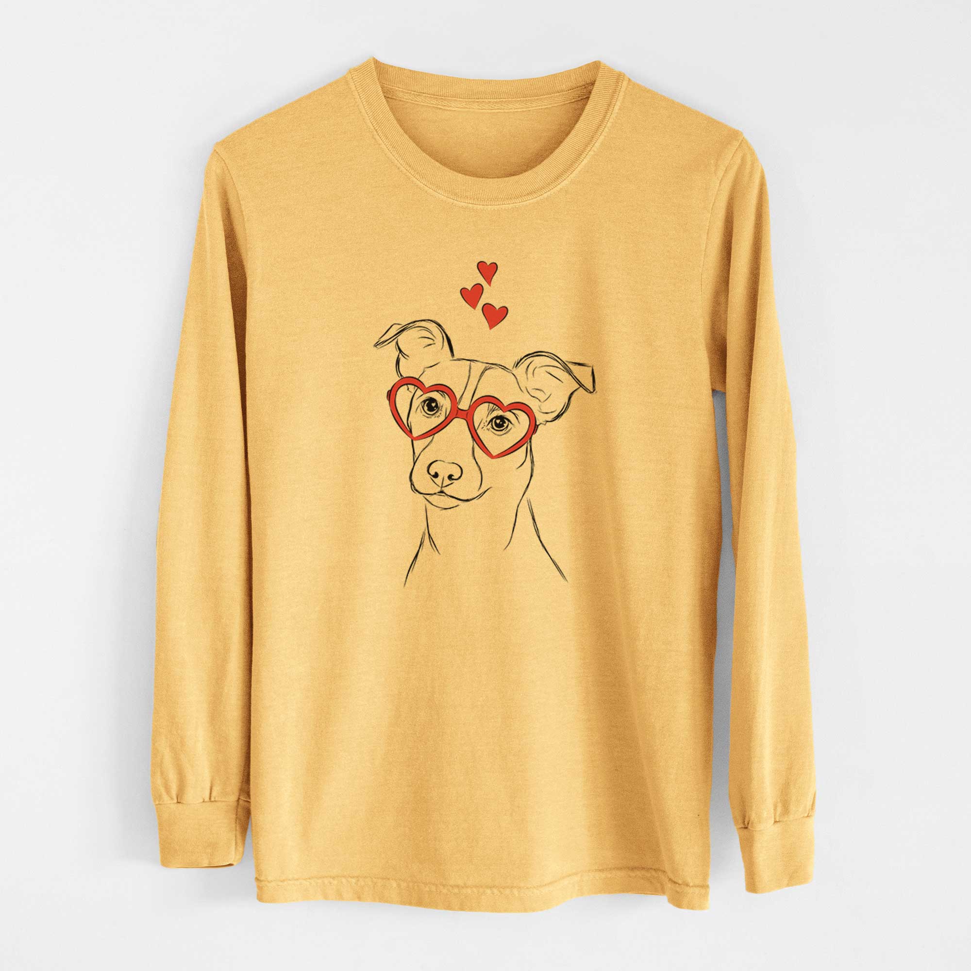 Valentine Max the Jack Russell Terrier - Heavyweight 100% Cotton Long Sleeve