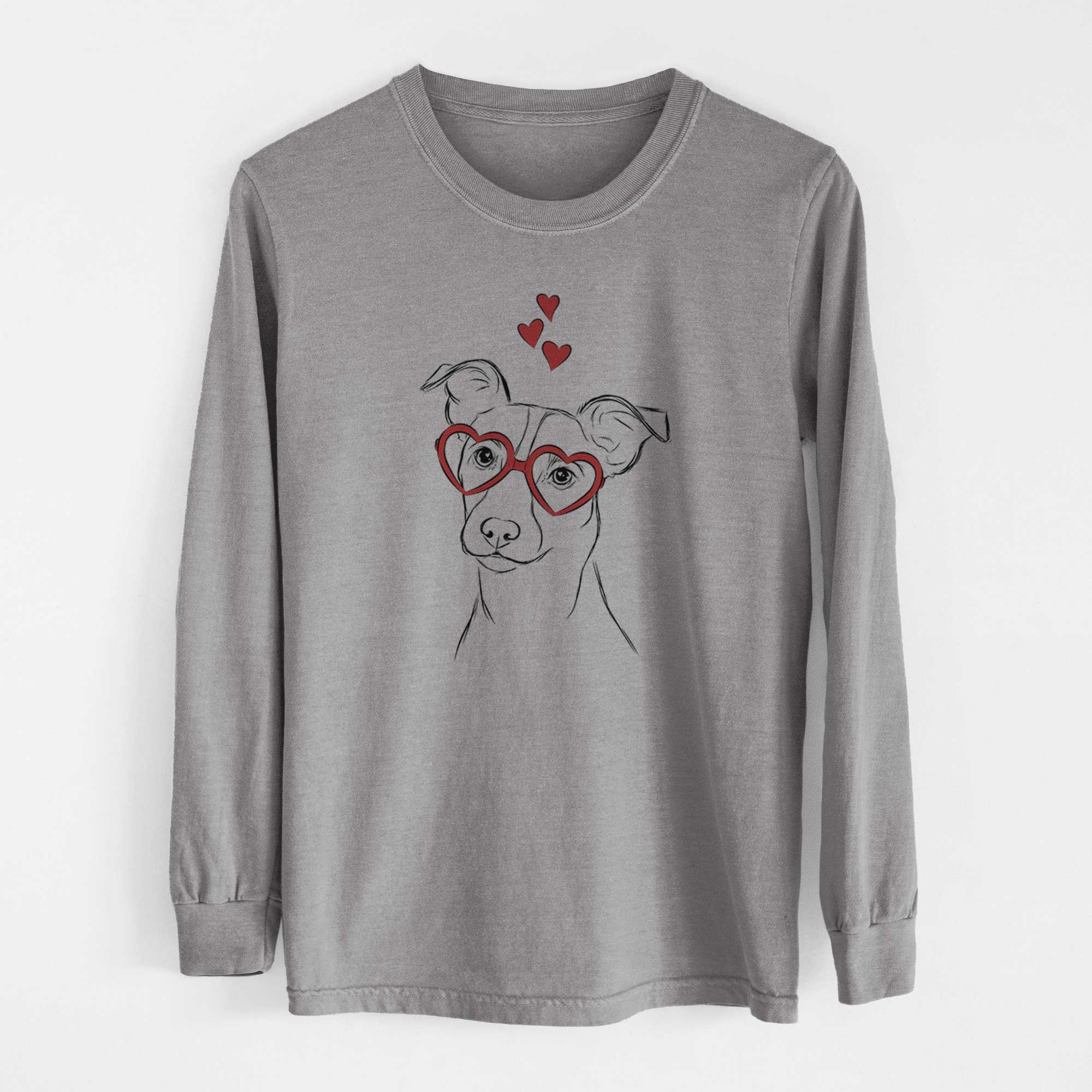 Valentine Max the Jack Russell Terrier - Heavyweight 100% Cotton Long Sleeve