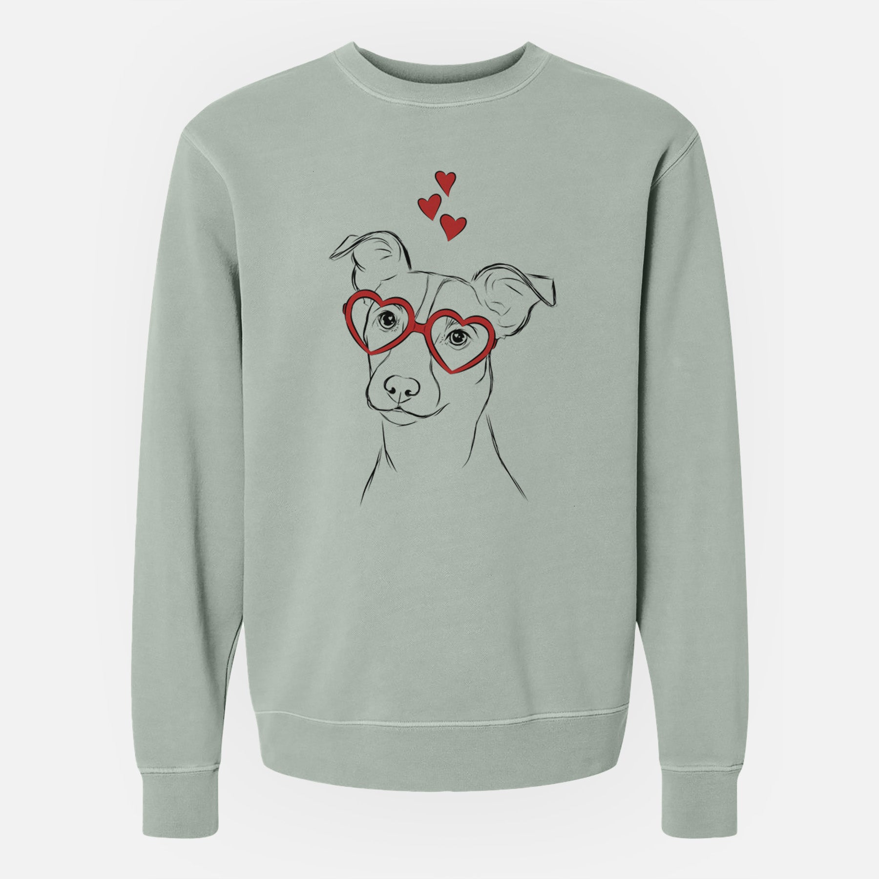 Valentine Max the Jack Russell Terrier - Unisex Pigment Dyed Crew Sweatshirt