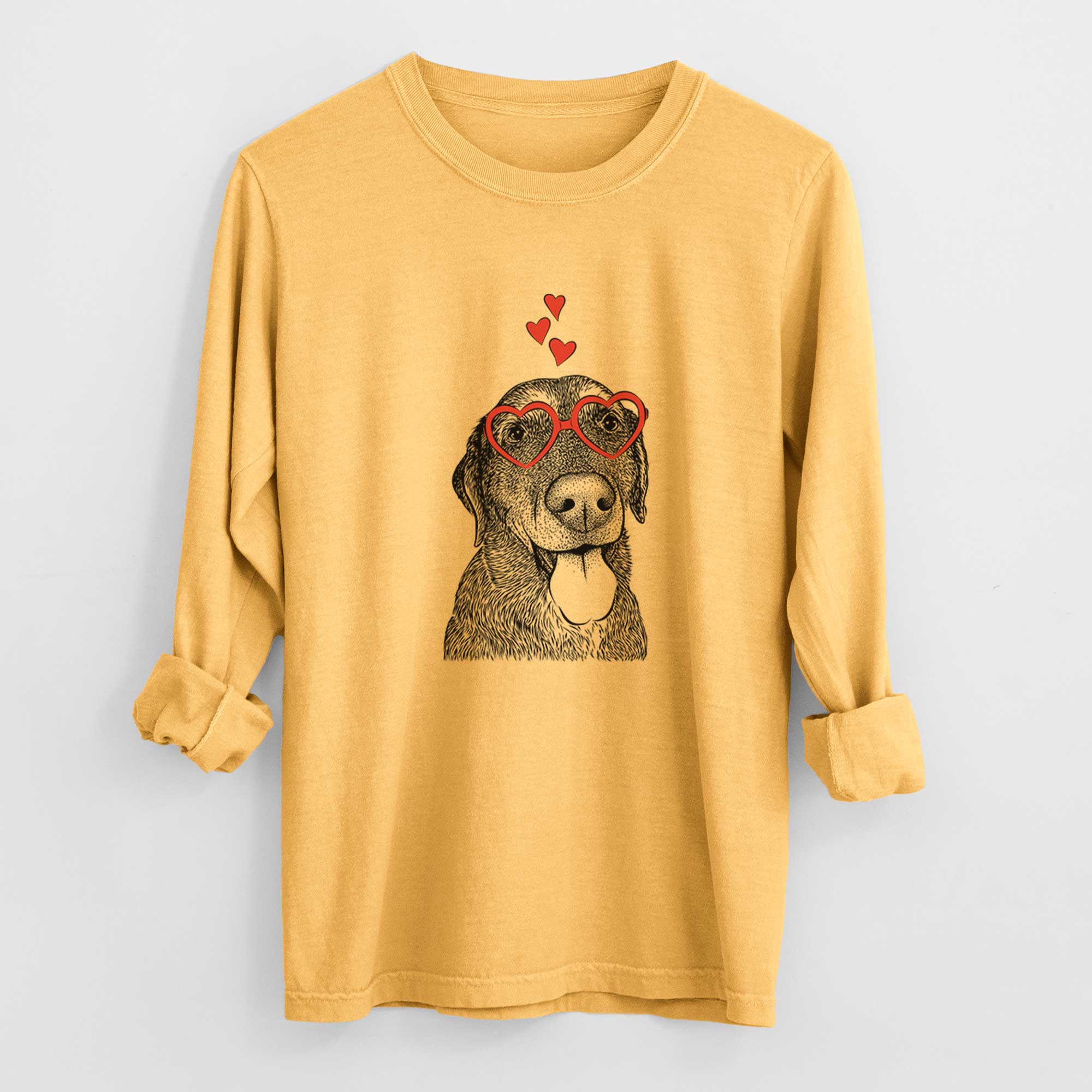 Valentine Max the Labrador Retriever - Heavyweight 100% Cotton Long Sleeve