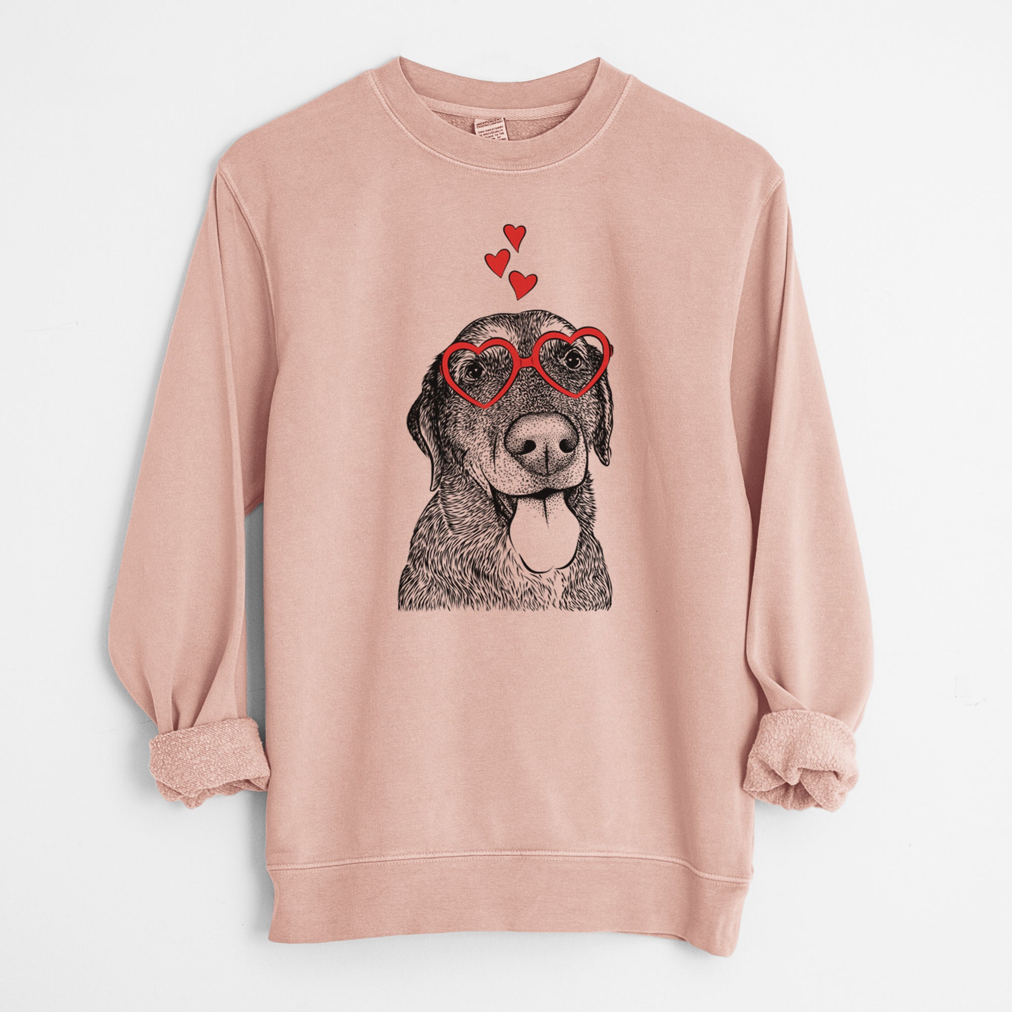 Valentine Max the Labrador Retriever - Unisex Pigment Dyed Crew Sweatshirt