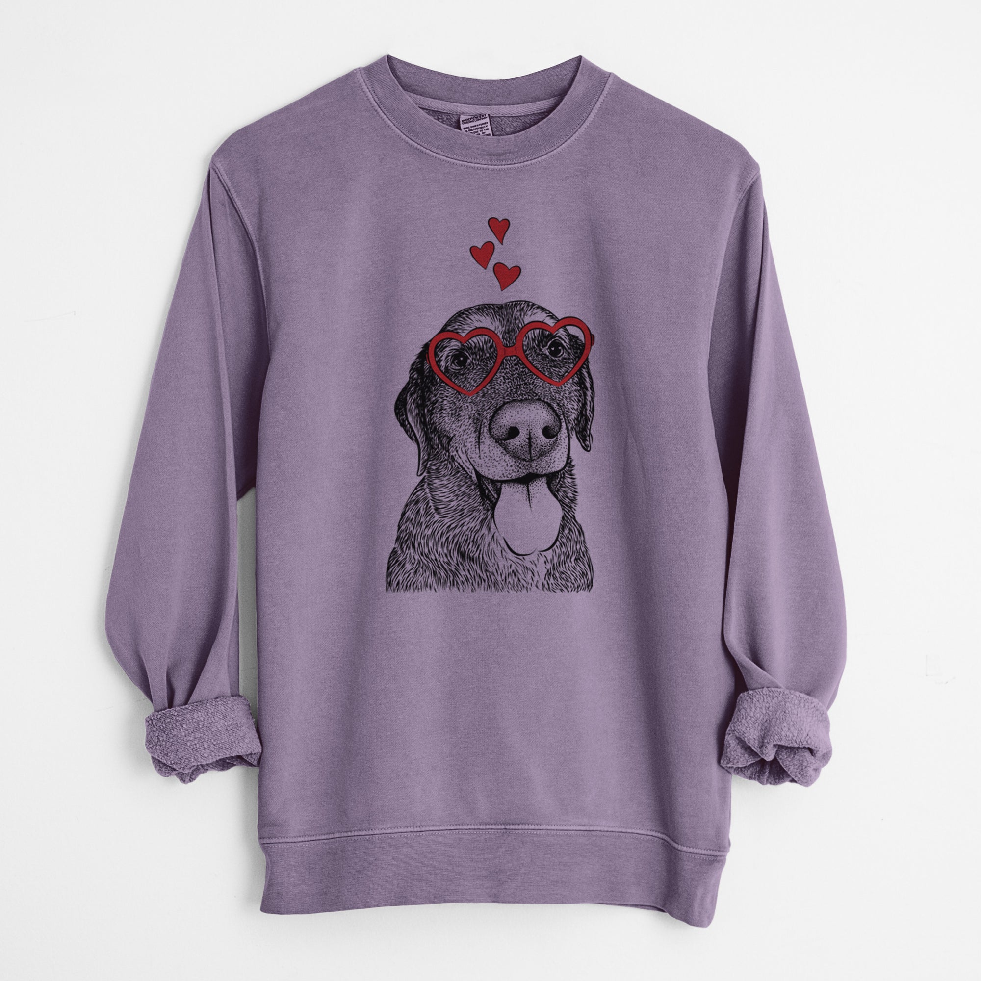 Valentine Max the Labrador Retriever - Unisex Pigment Dyed Crew Sweatshirt