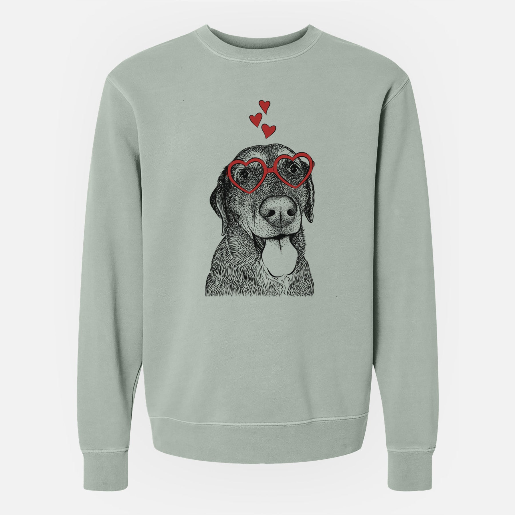 Valentine Max the Labrador Retriever - Unisex Pigment Dyed Crew Sweatshirt