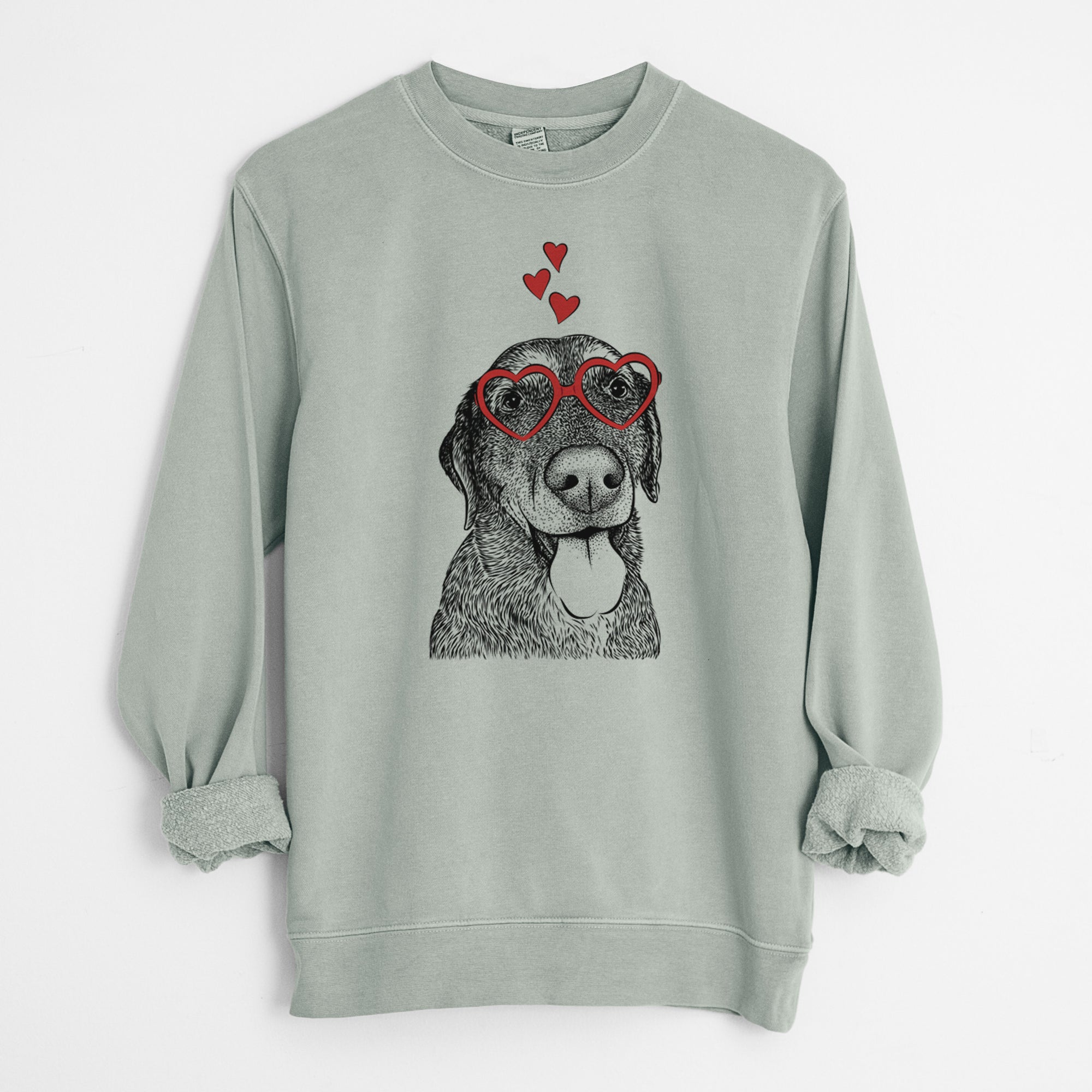 Valentine Max the Labrador Retriever - Unisex Pigment Dyed Crew Sweatshirt