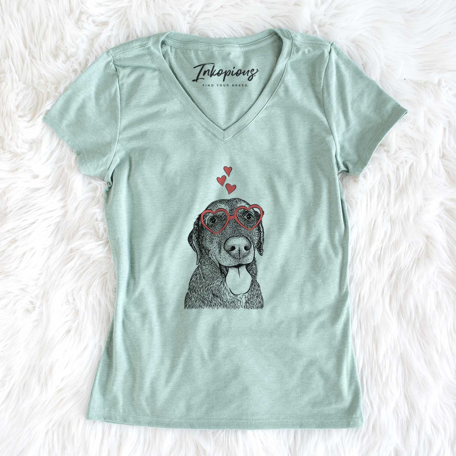 Valentine Max the Labrador Retriever - Women's V-neck Shirt