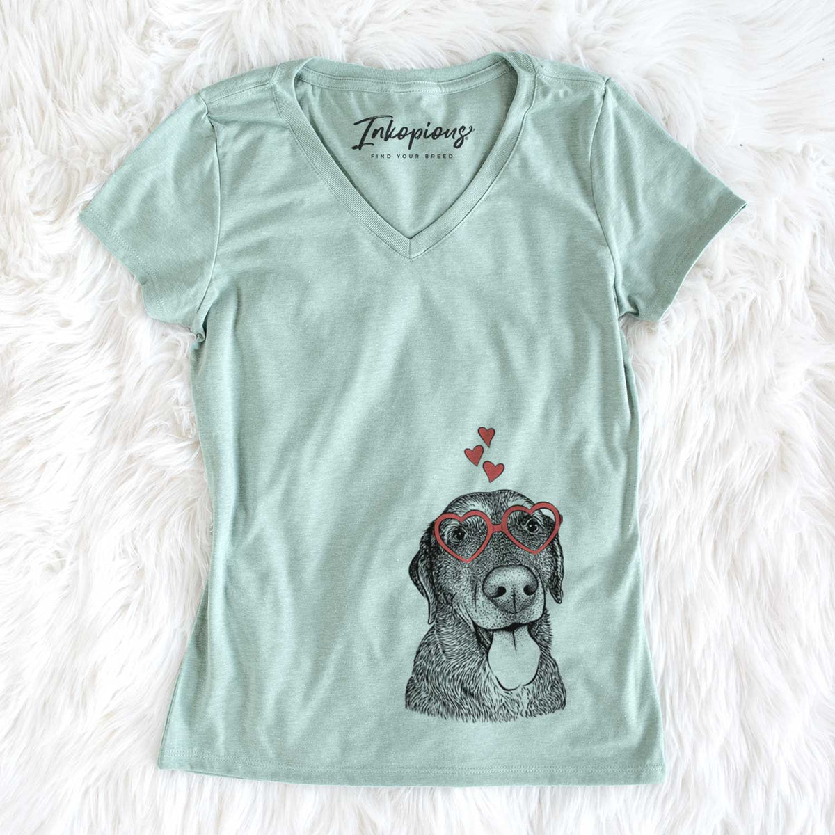 Valentine Max the Labrador Retriever - Women&#39;s V-neck Shirt
