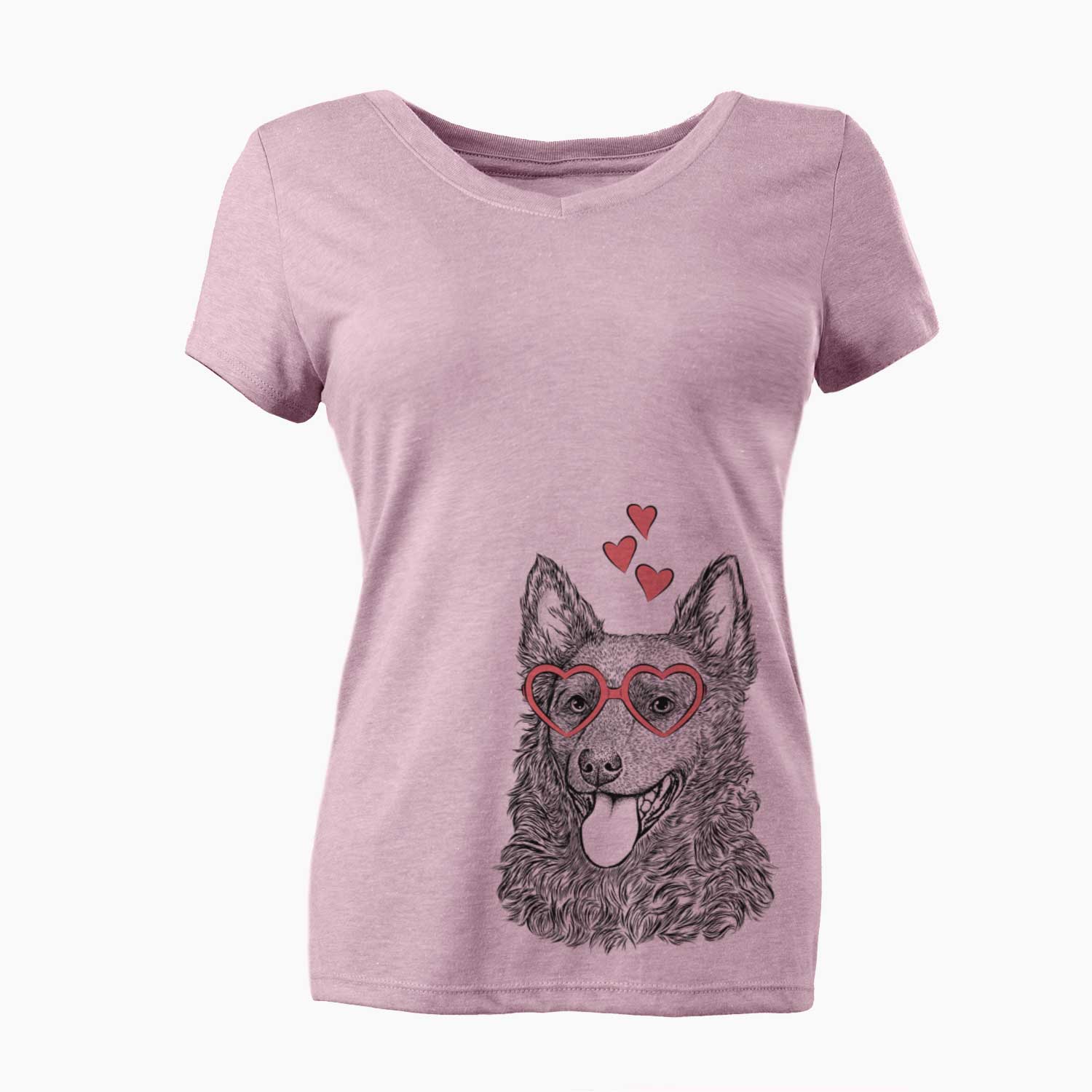 Valentine Maximo the Mudi - Women's V-neck Shirt