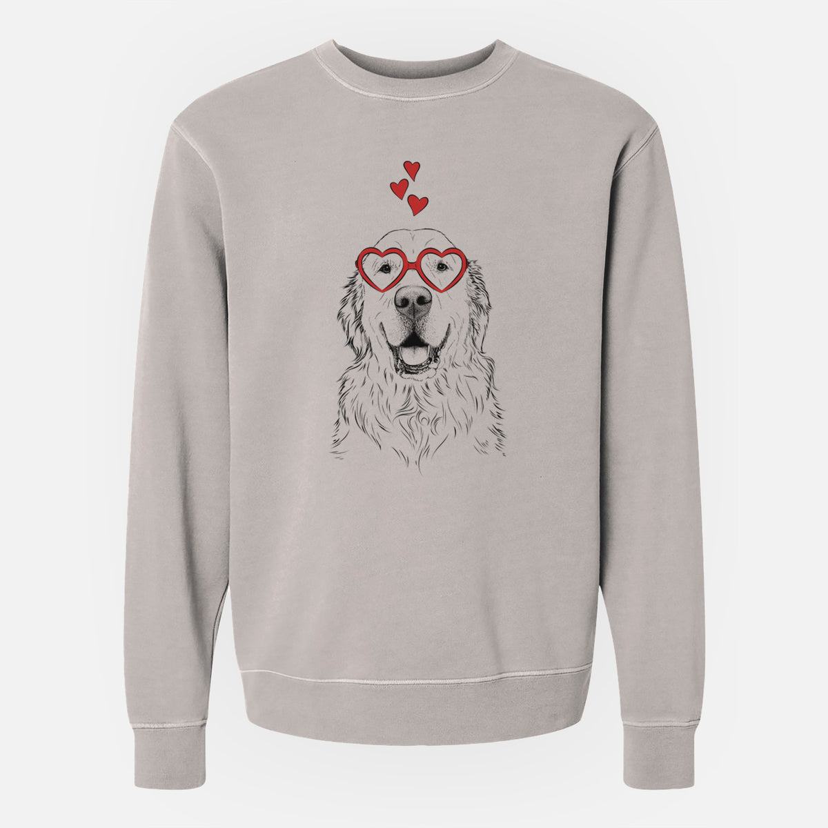 Valentine Maximus the Golden Retriever - Unisex Pigment Dyed Crew Sweatshirt