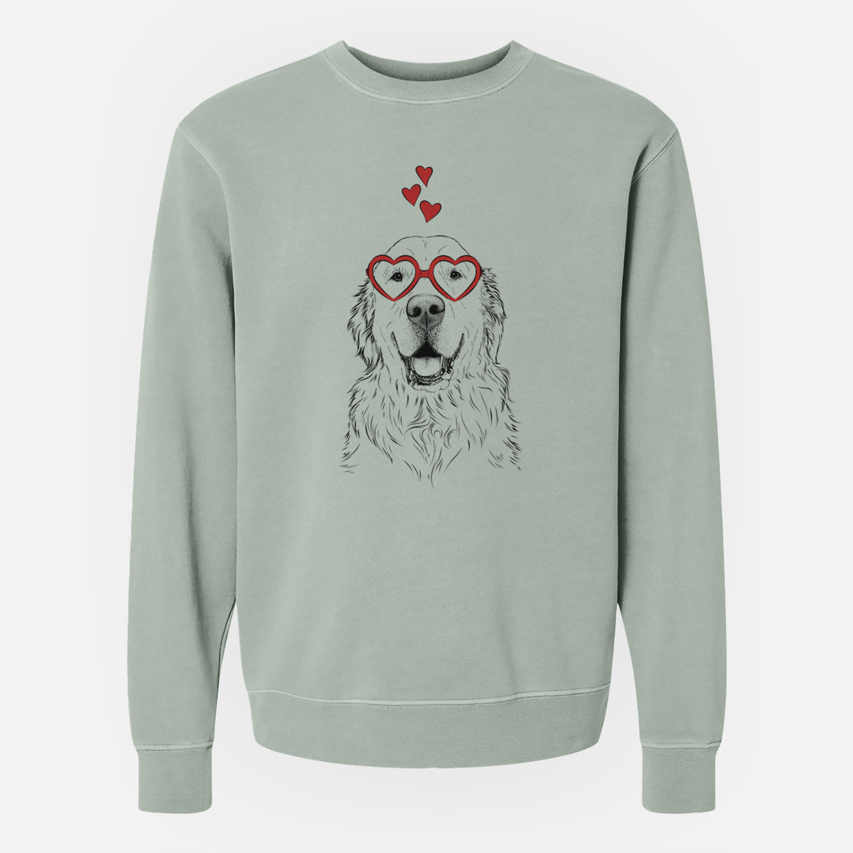 Valentine Maximus the Golden Retriever - Unisex Pigment Dyed Crew Sweatshirt