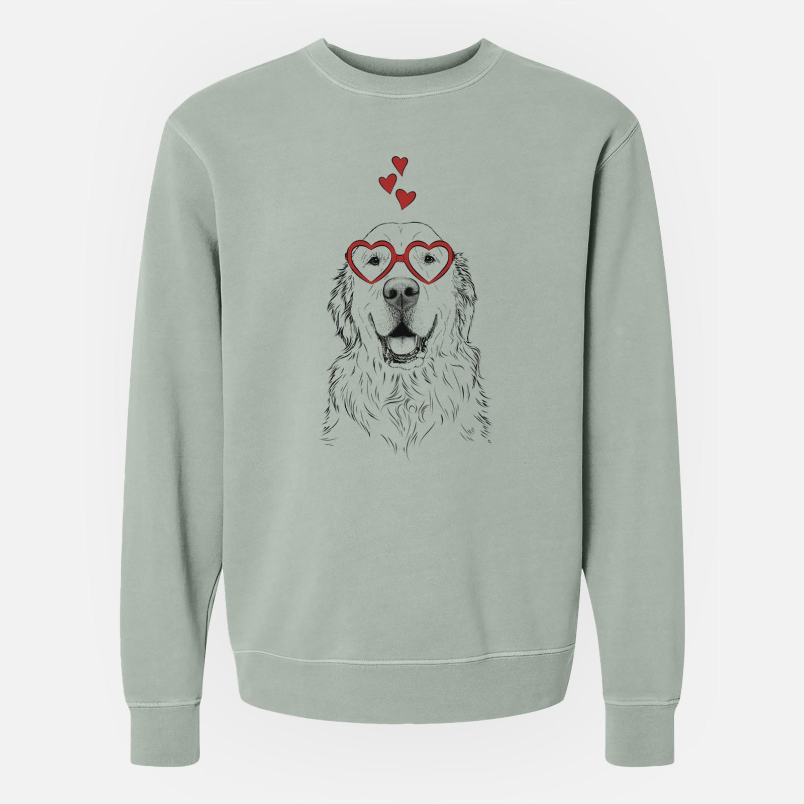Valentine Maximus the Golden Retriever - Unisex Pigment Dyed Crew Sweatshirt
