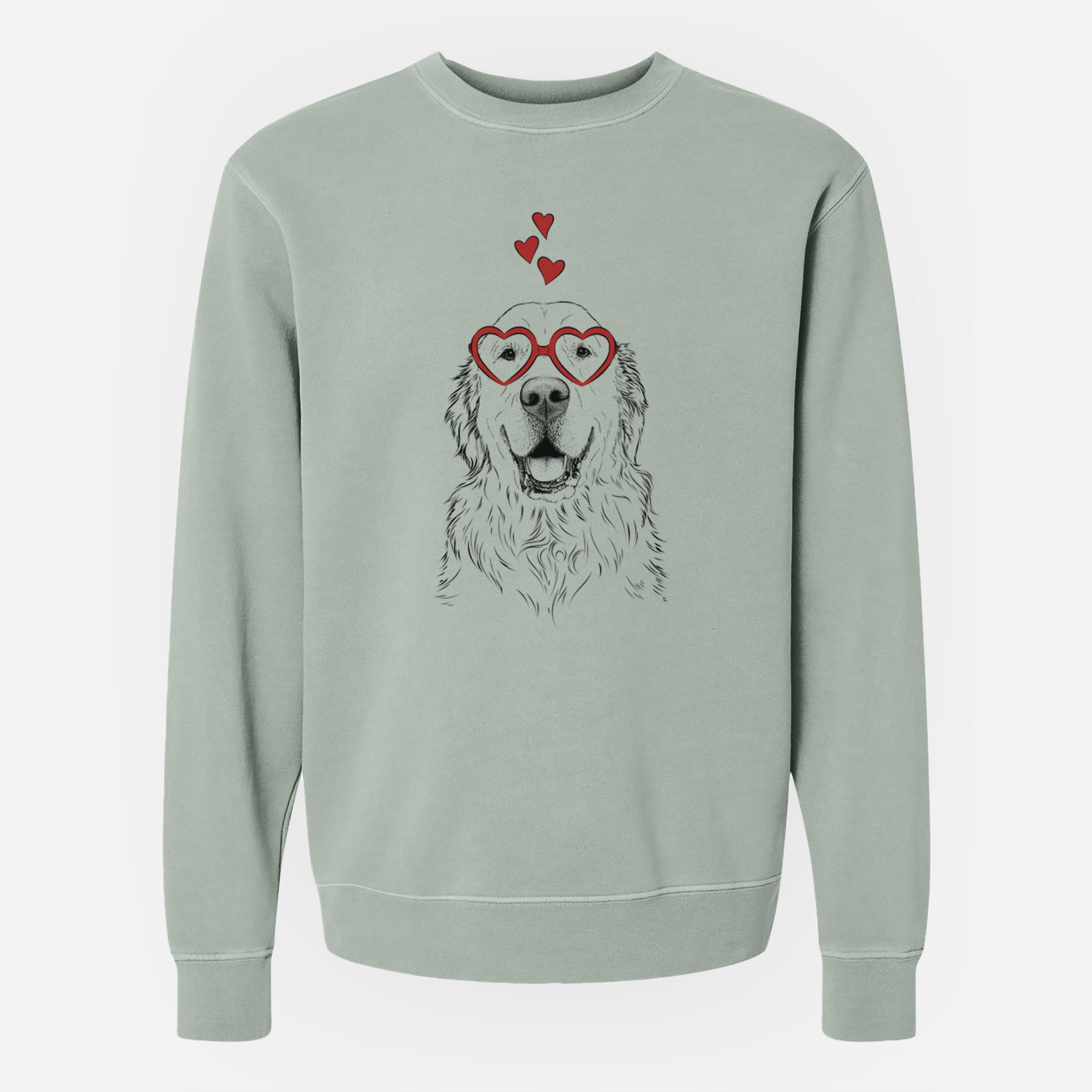 Valentine Maximus the Golden Retriever - Unisex Pigment Dyed Crew Sweatshirt