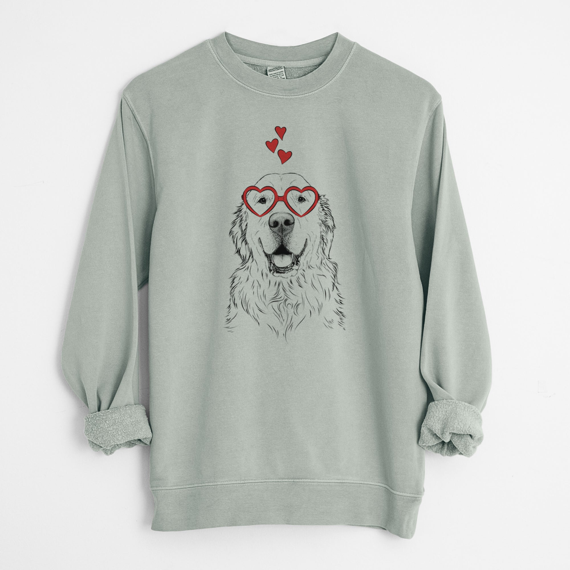 Valentine Maximus the Golden Retriever - Unisex Pigment Dyed Crew Sweatshirt