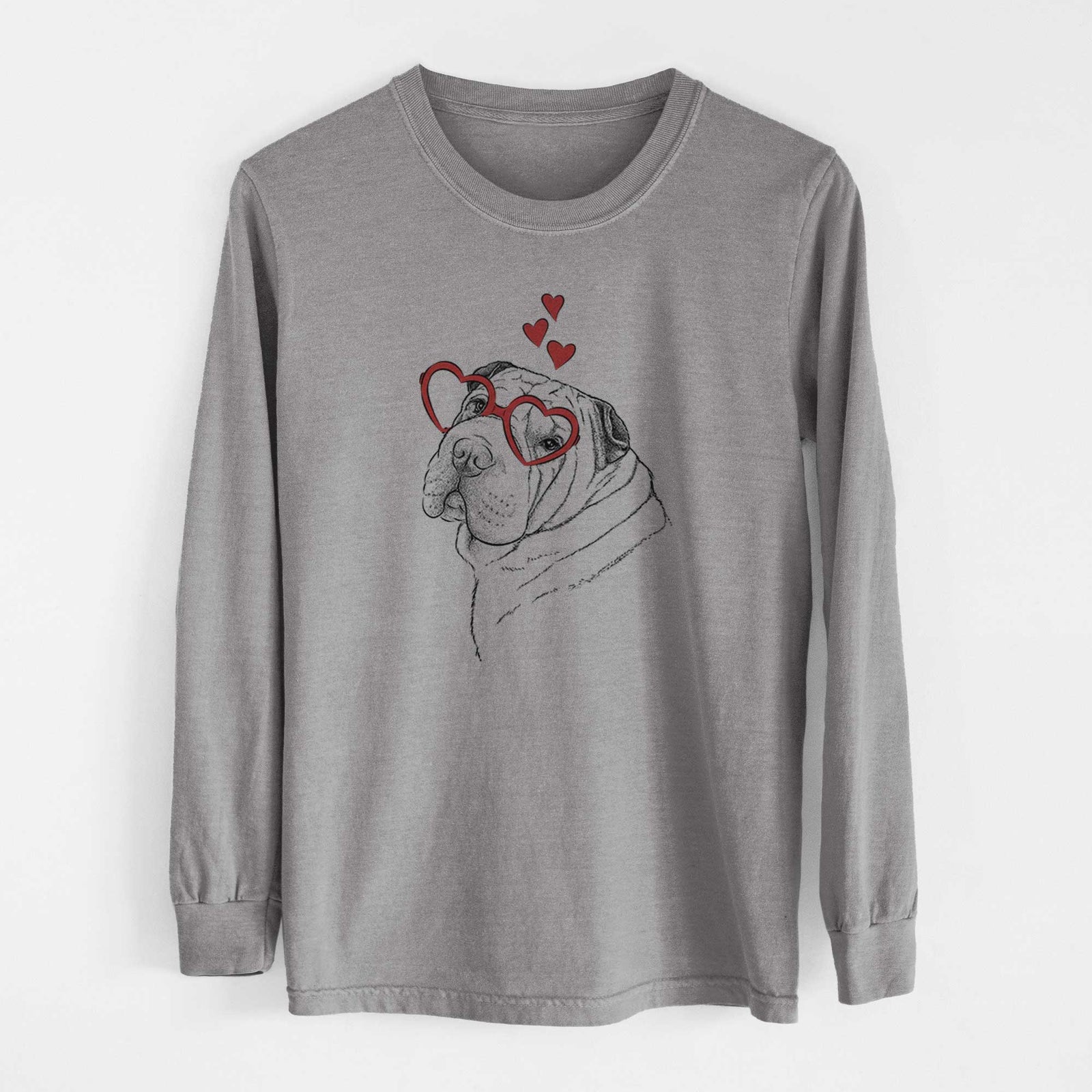 Valentine Maximus the Shar Pei - Heavyweight 100% Cotton Long Sleeve