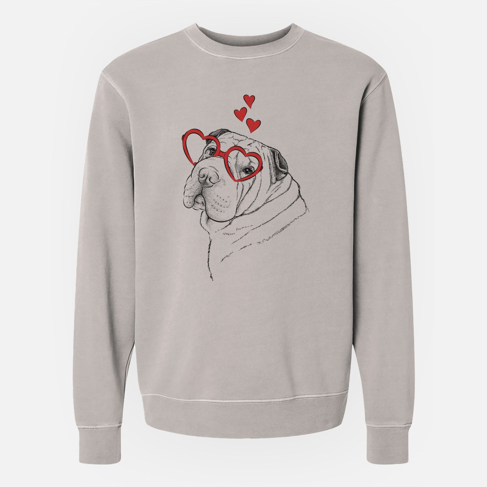Valentine Maximus the Shar Pei - Unisex Pigment Dyed Crew Sweatshirt