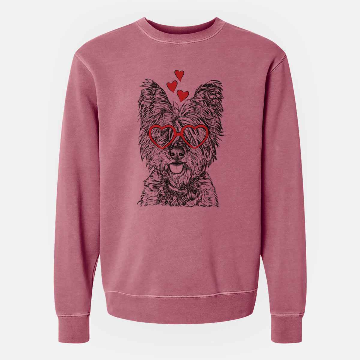 Valentine McDuff the Cairn Terrier - Unisex Pigment Dyed Crew Sweatshirt