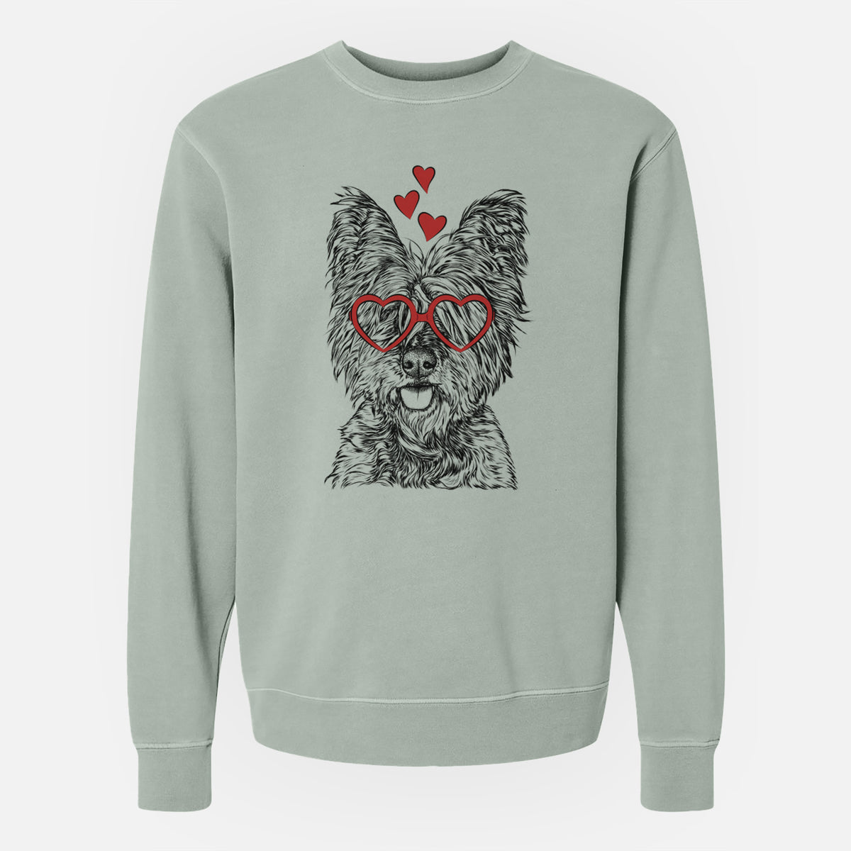 Valentine McDuff the Cairn Terrier - Unisex Pigment Dyed Crew Sweatshirt