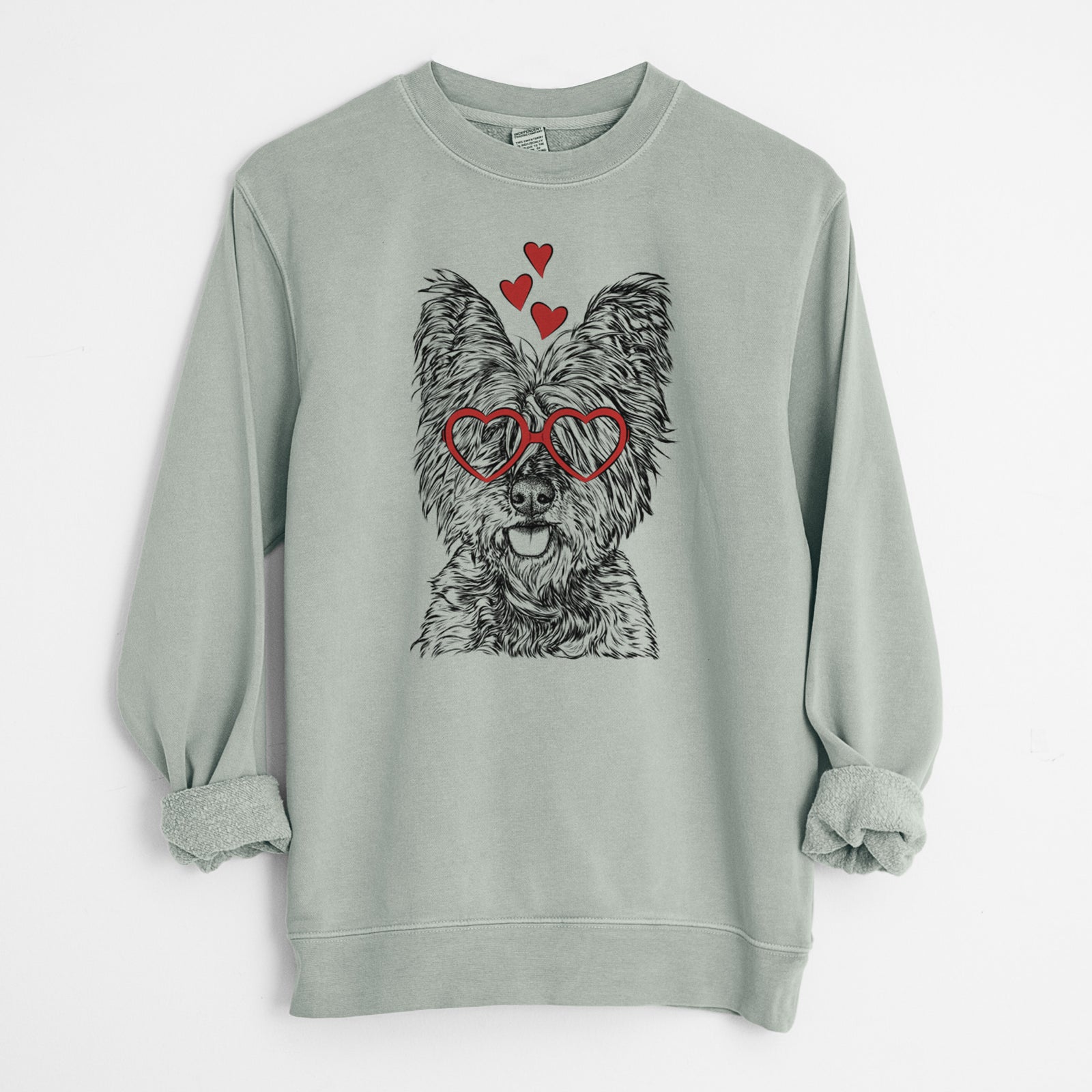 Valentine McDuff the Cairn Terrier - Unisex Pigment Dyed Crew Sweatshirt