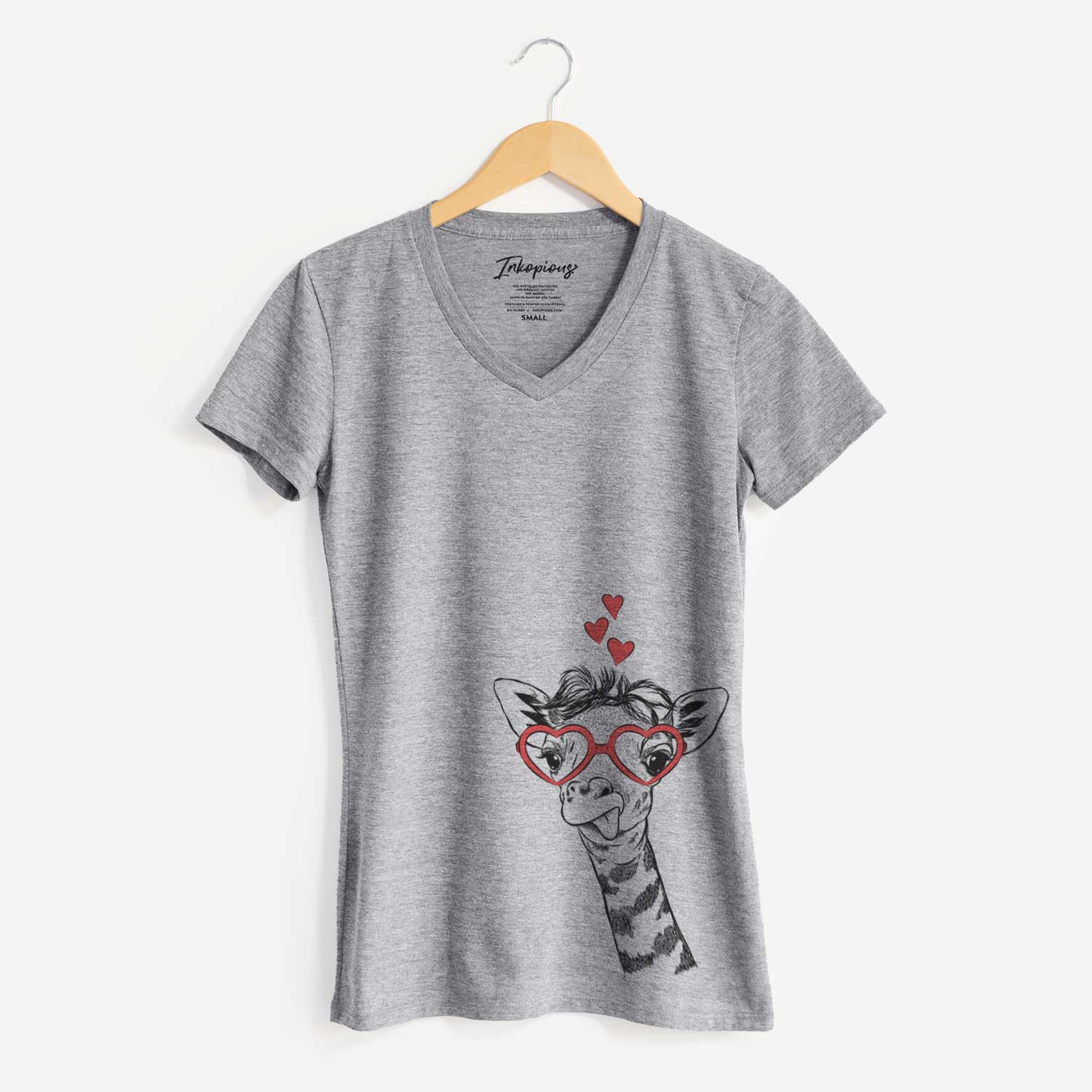 Valentine Mel the Baby Giraffe - Women's V-neck Shirt