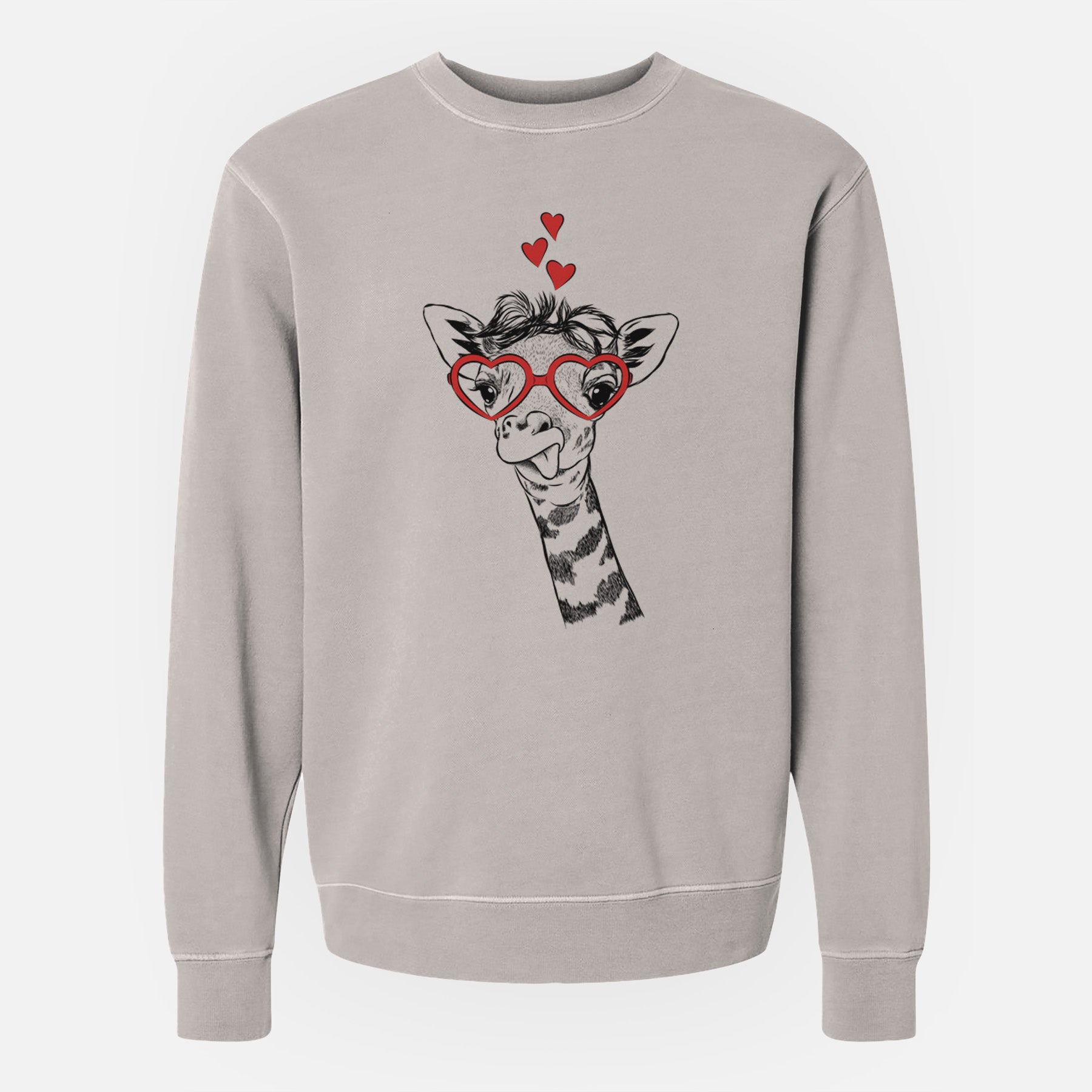 Valentine Mel the Baby Giraffe - Unisex Pigment Dyed Crew Sweatshirt