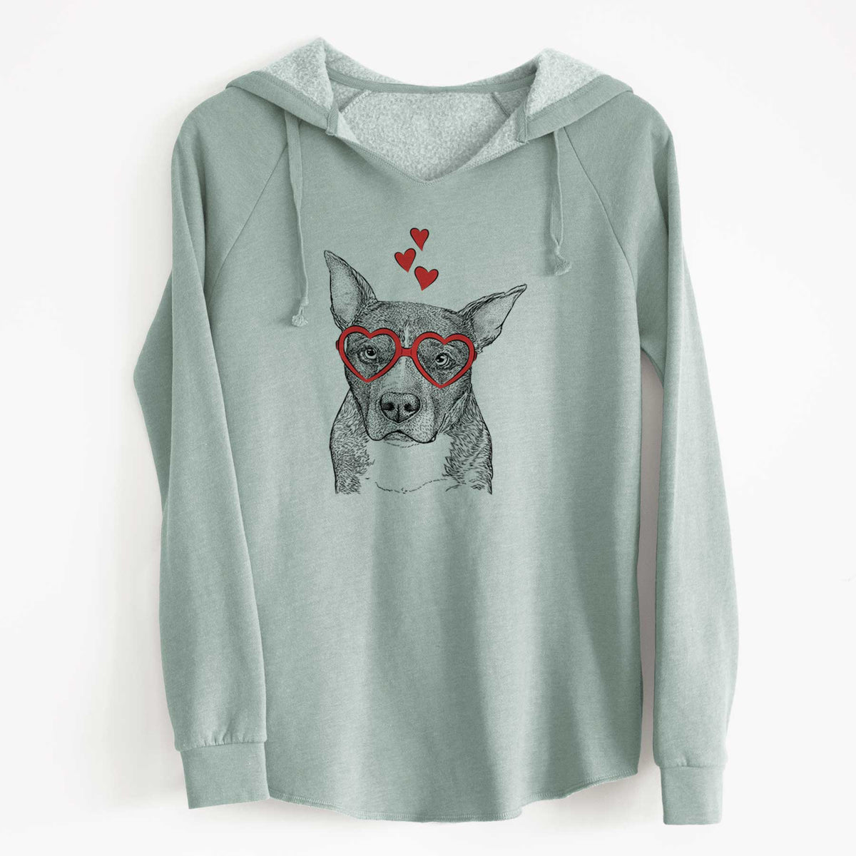Valentine Mercy the Pitbull - Cali Wave Hooded Sweatshirt
