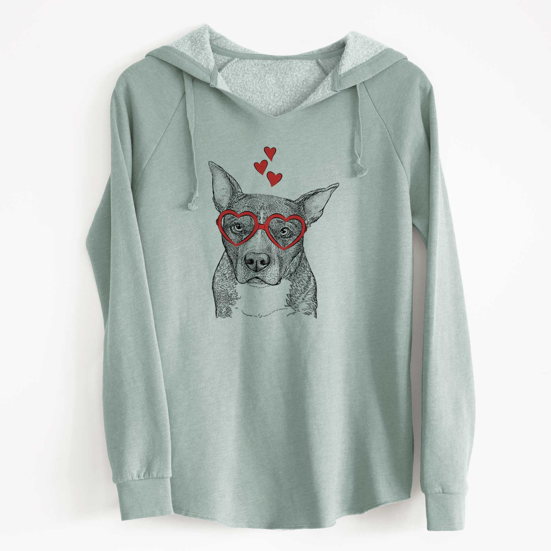 Valentine Mercy the Pitbull - Cali Wave Hooded Sweatshirt
