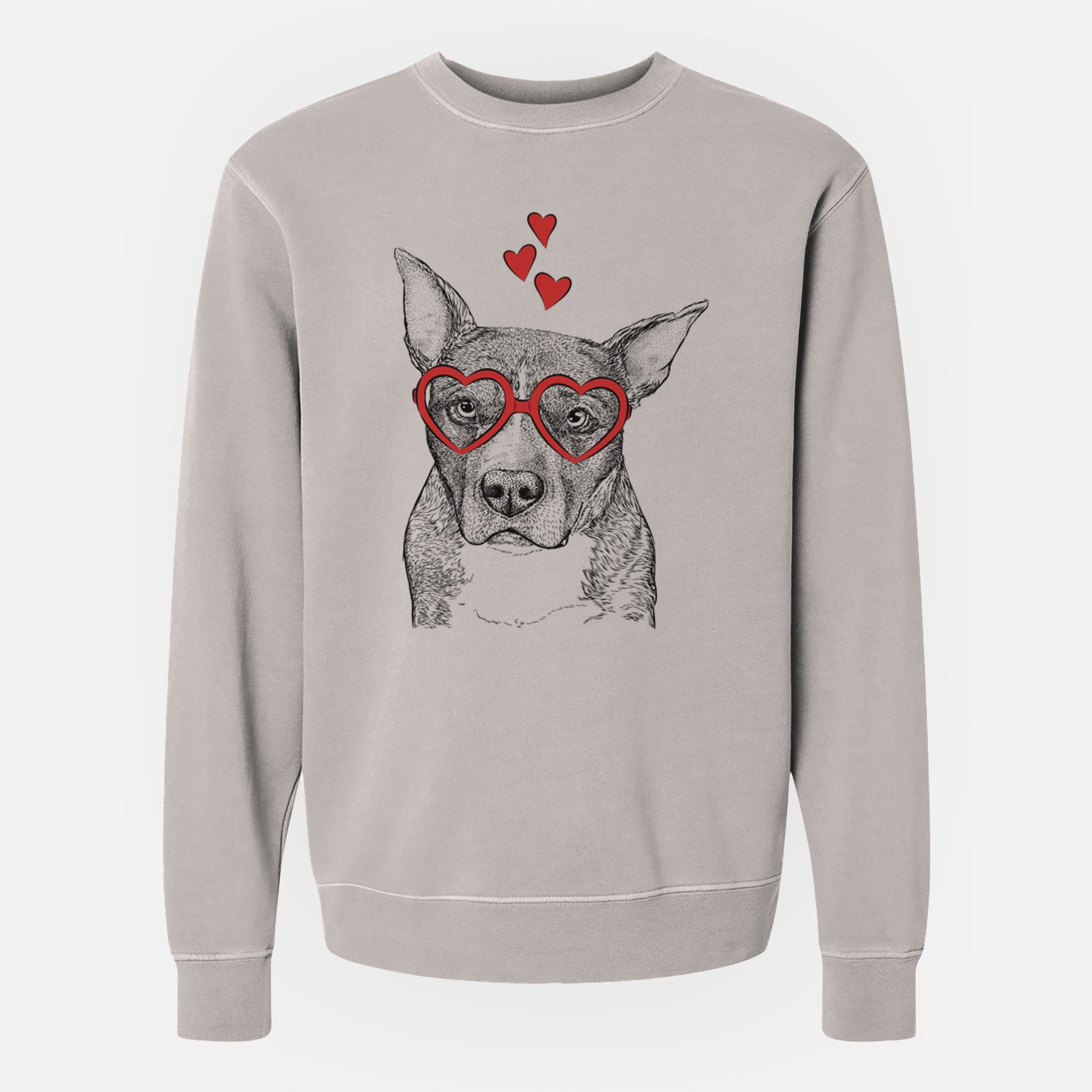 Valentine Mercy the Pitbull - Unisex Pigment Dyed Crew Sweatshirt