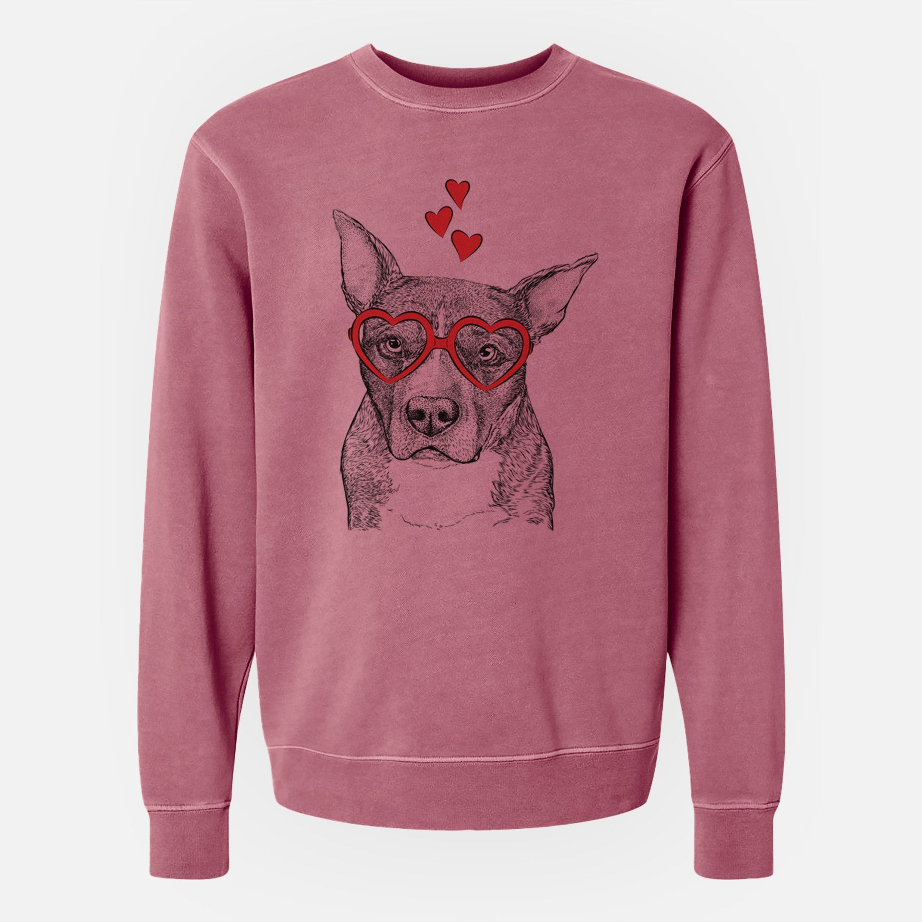 Valentine Mercy the Pitbull - Unisex Pigment Dyed Crew Sweatshirt