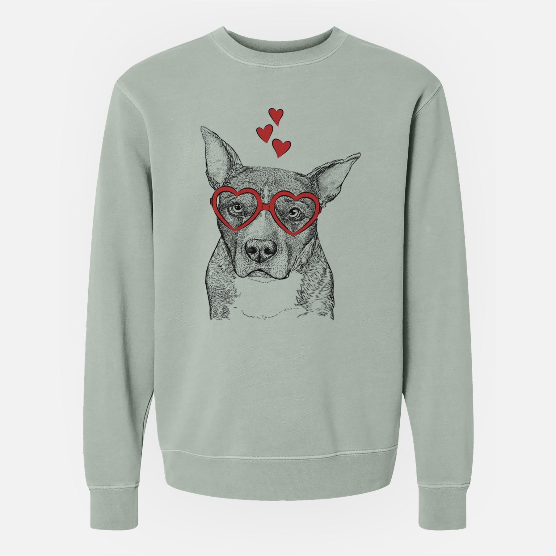 Valentine Mercy the Pitbull - Unisex Pigment Dyed Crew Sweatshirt