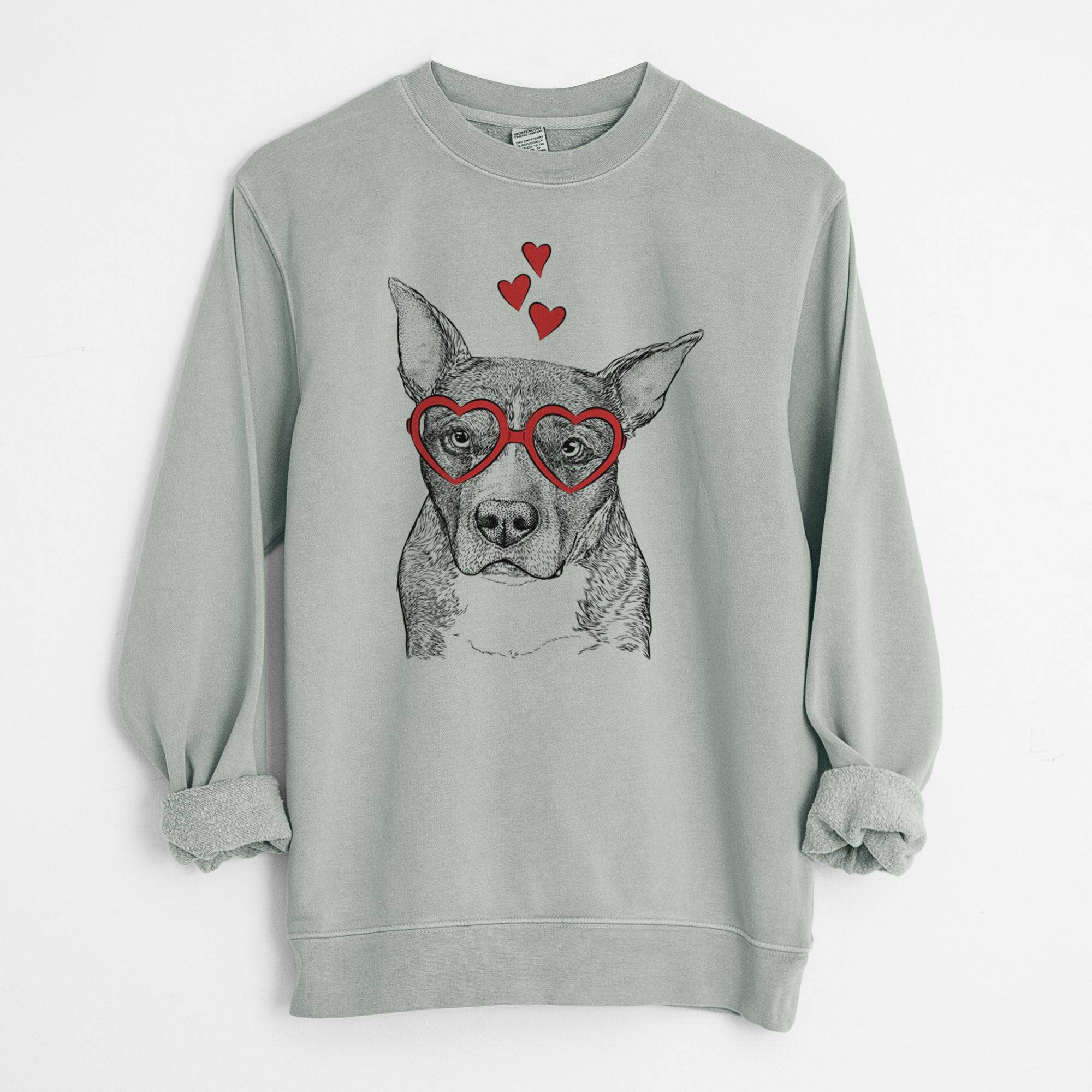 Valentine Mercy the Pitbull - Unisex Pigment Dyed Crew Sweatshirt