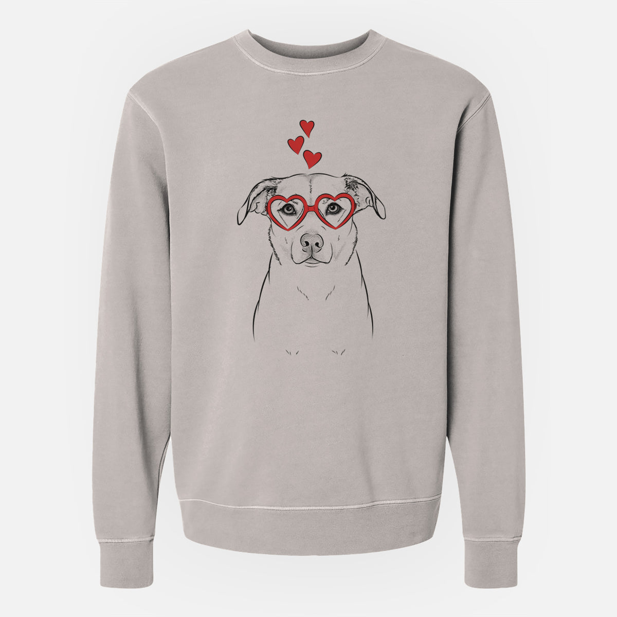 Valentine Mica the Labrador Pittbull Mix - Unisex Pigment Dyed Crew Sweatshirt