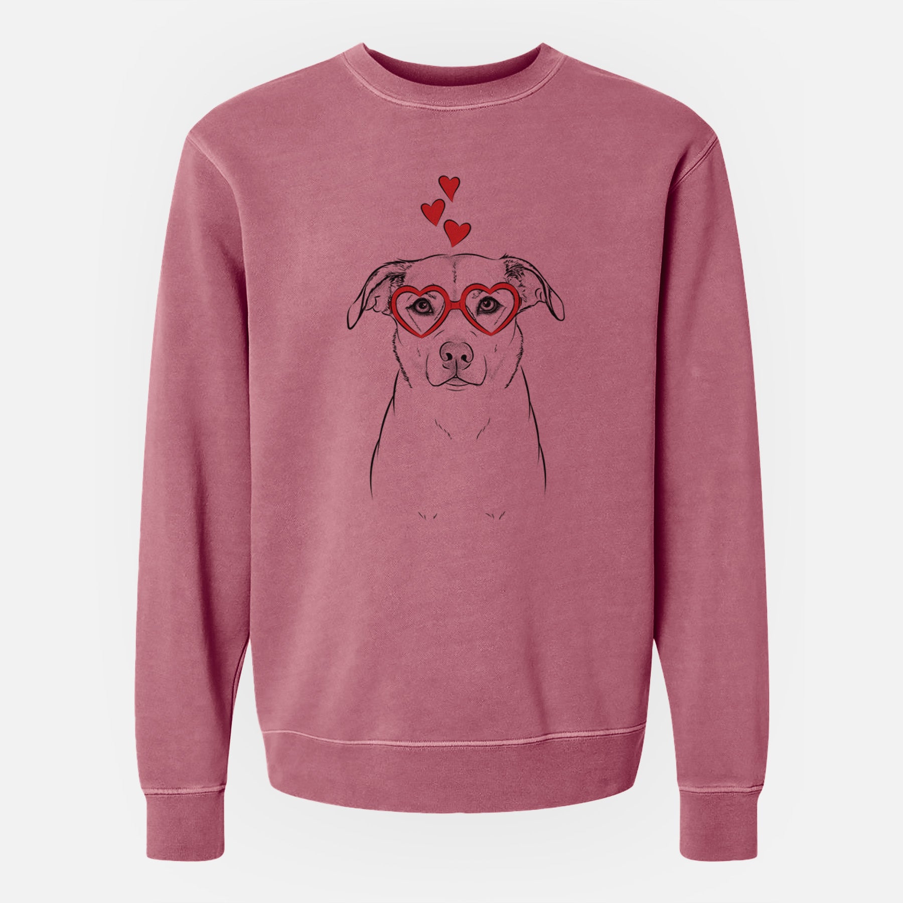 Valentine Mica the Labrador Pittbull Mix - Unisex Pigment Dyed Crew Sweatshirt