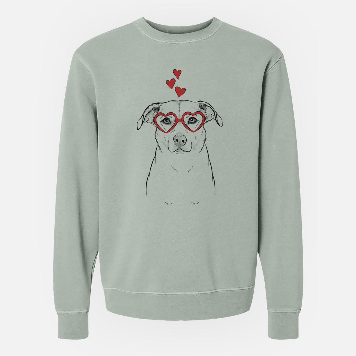Valentine Mica the Labrador Pittbull Mix - Unisex Pigment Dyed Crew Sweatshirt