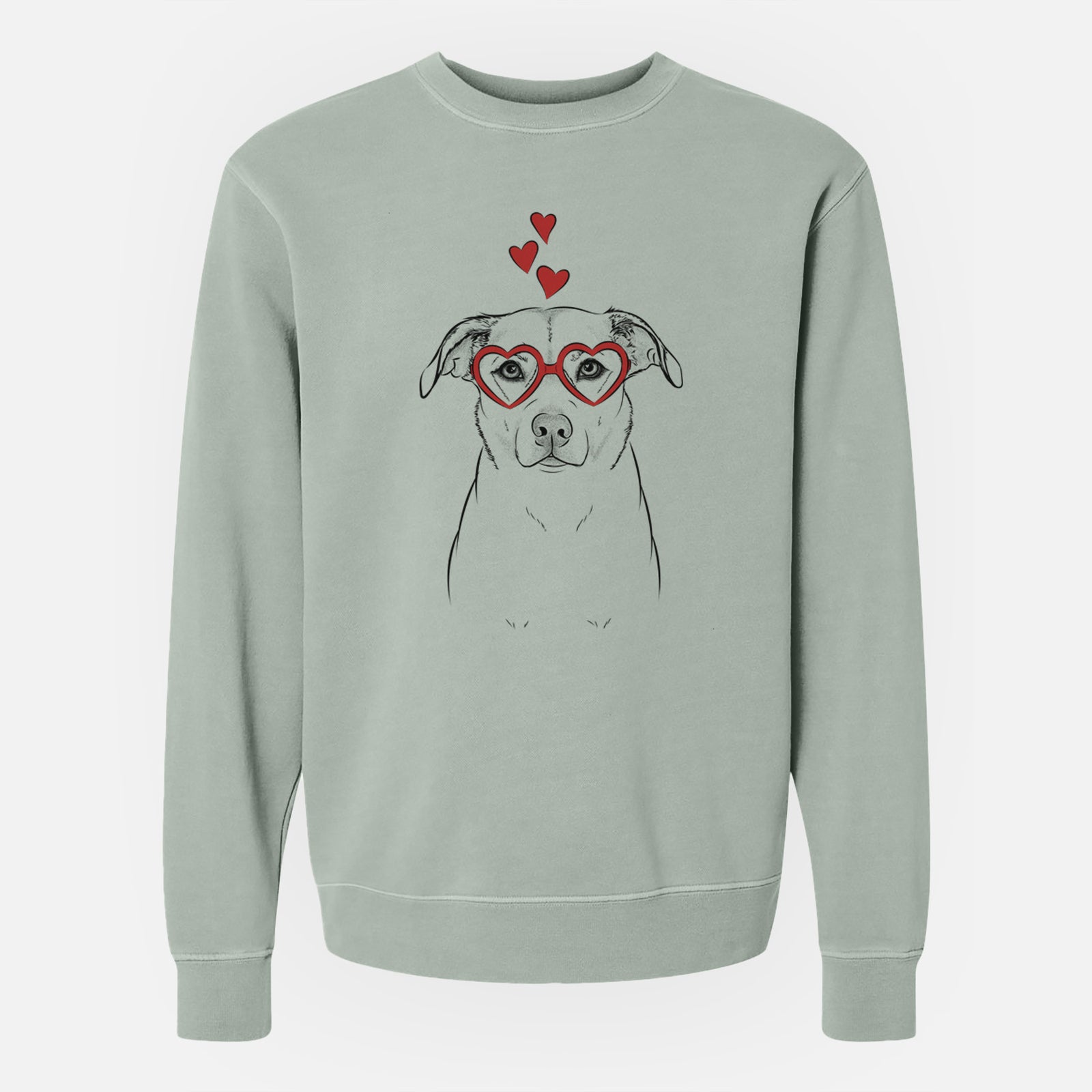 Valentine Mica the Labrador Pittbull Mix - Unisex Pigment Dyed Crew Sweatshirt