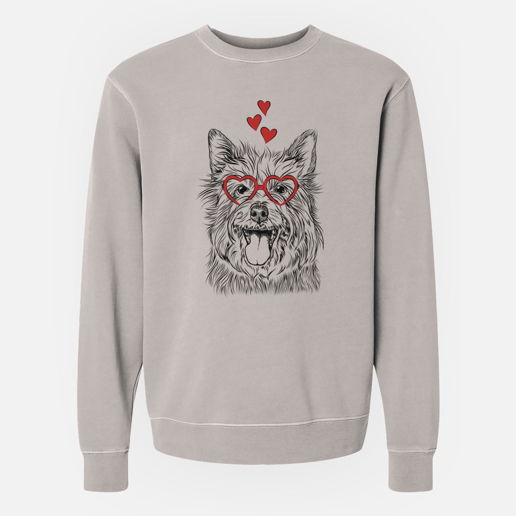 Valentine Middy the Australian Terrier - Unisex Pigment Dyed Crew Sweatshirt