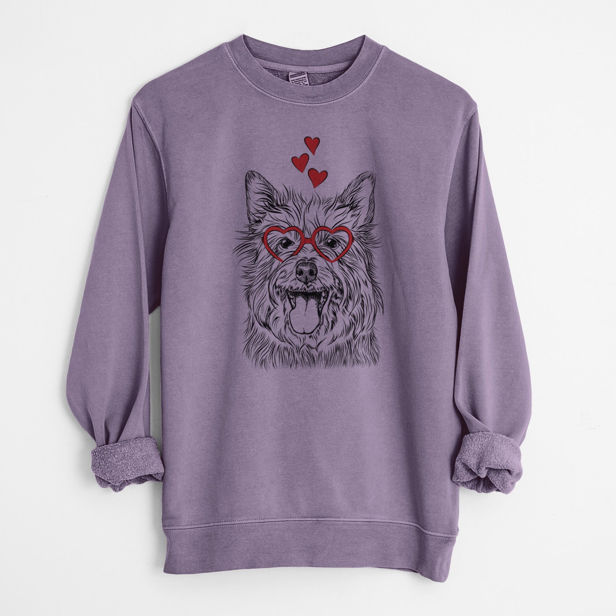 Valentine Middy the Australian Terrier - Unisex Pigment Dyed Crew Sweatshirt