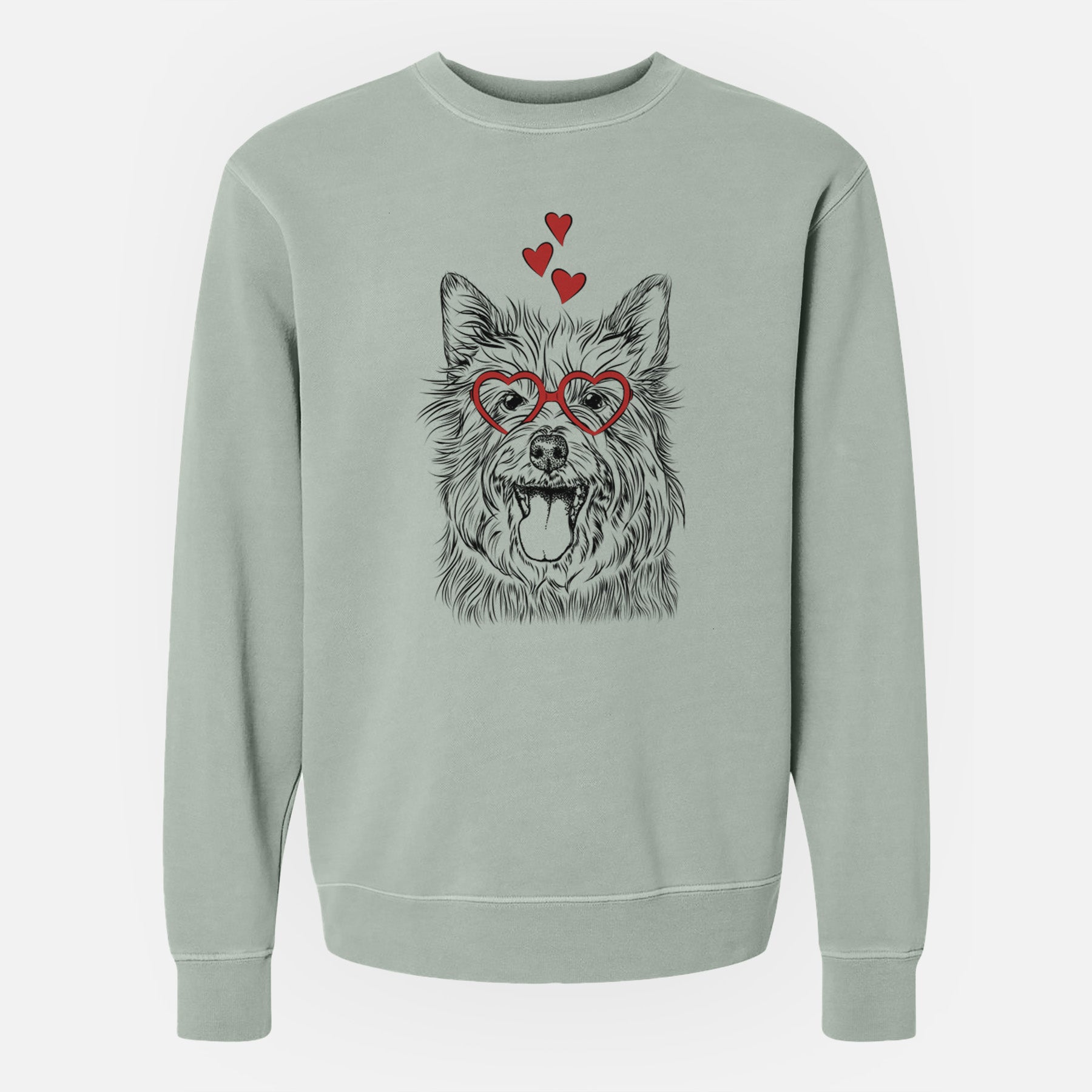 Valentine Middy the Australian Terrier - Unisex Pigment Dyed Crew Sweatshirt