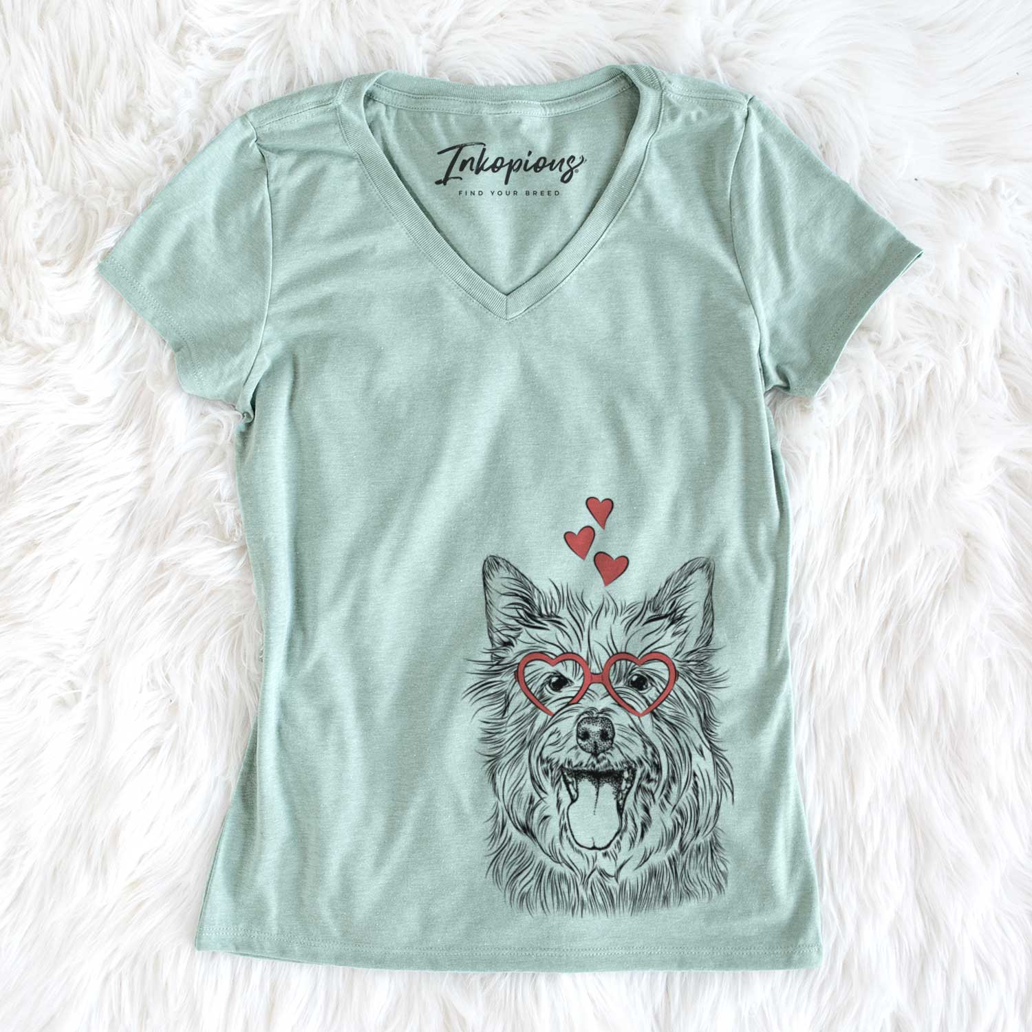 Valentine Middy the Australian Terrier - Women's V-neck Shirt